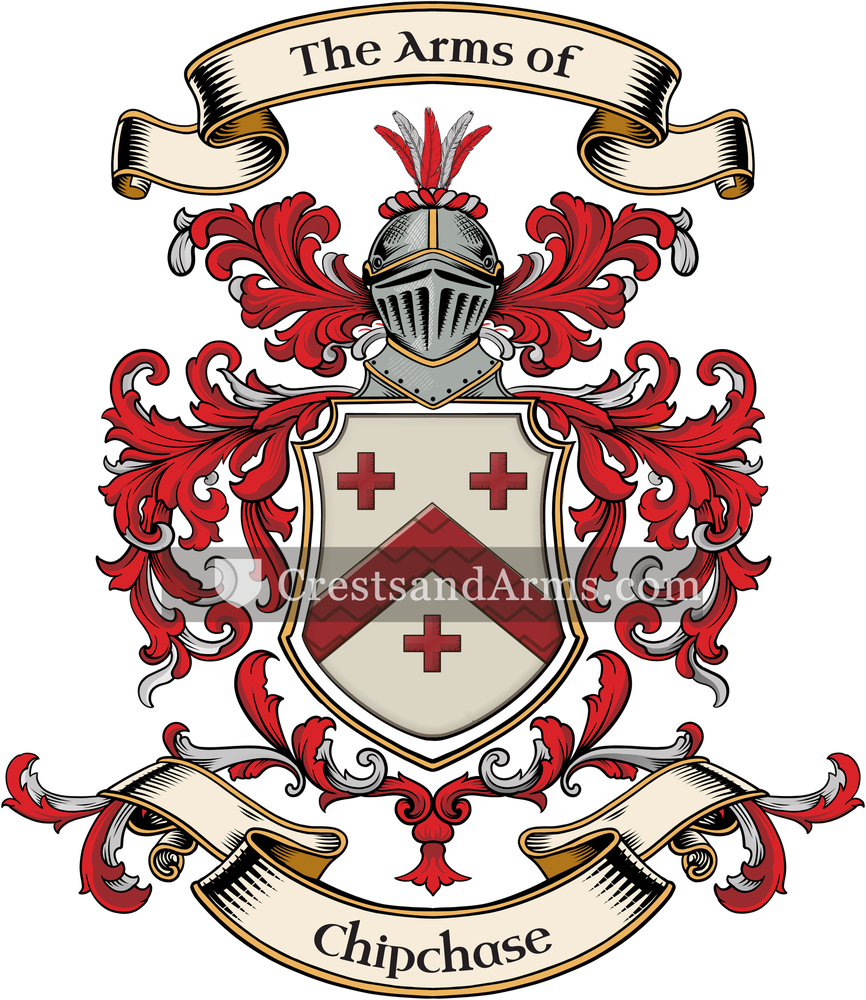 The Chipchase coat of arms, drawn from the recorded blazon