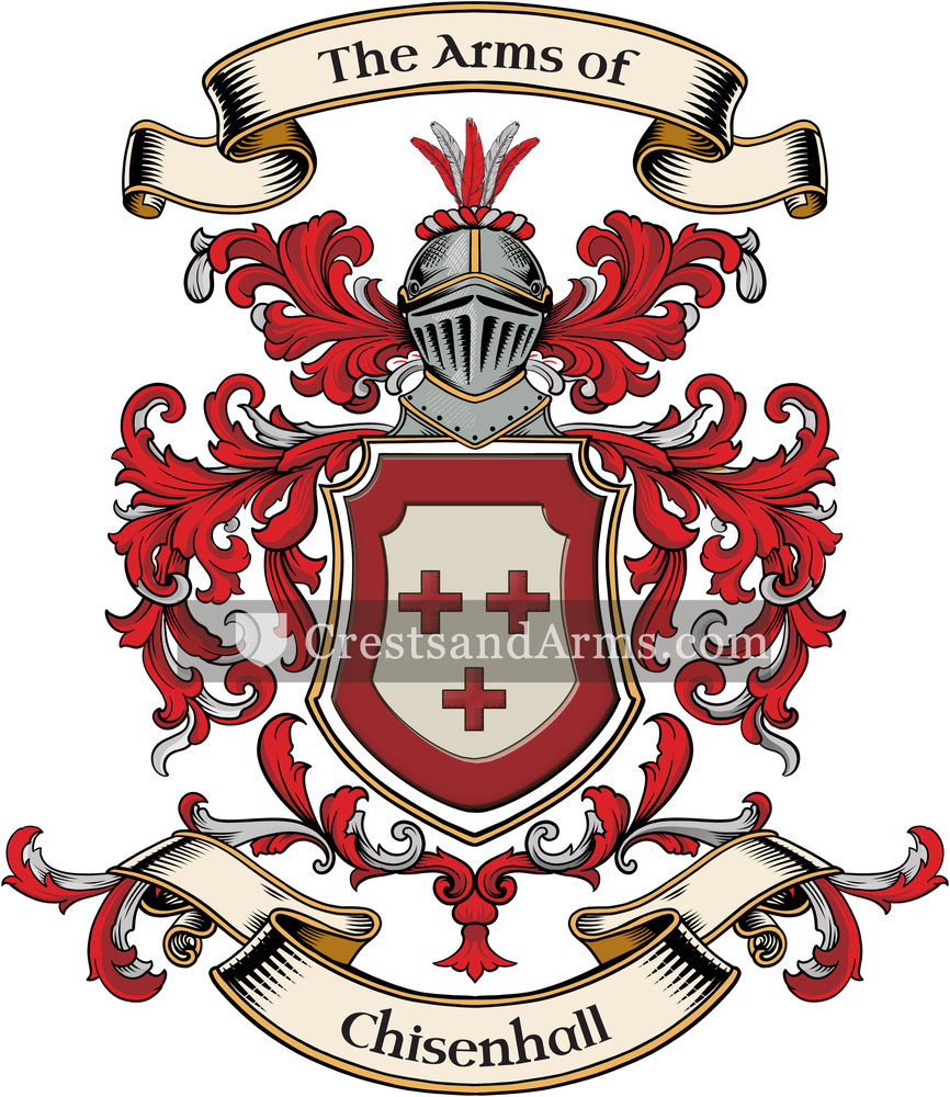 The Chisenhall coat of arms, drawn from the recorded blazon