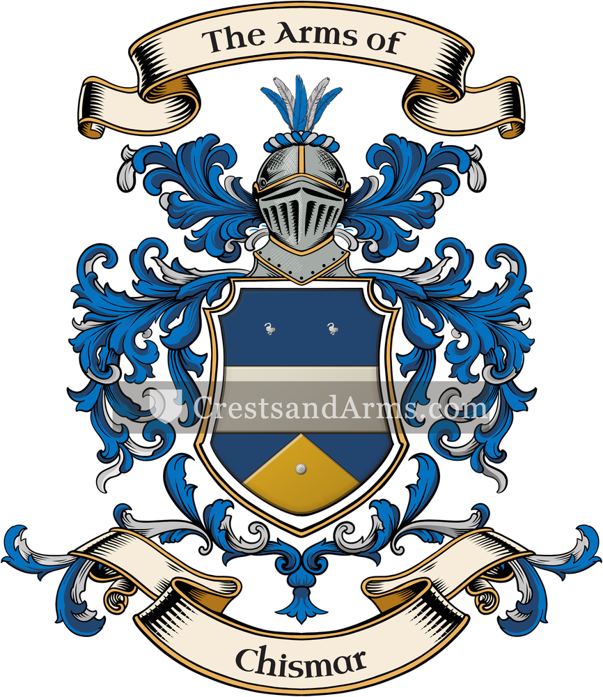 The Chismar coat of arms, drawn from the recorded blazon