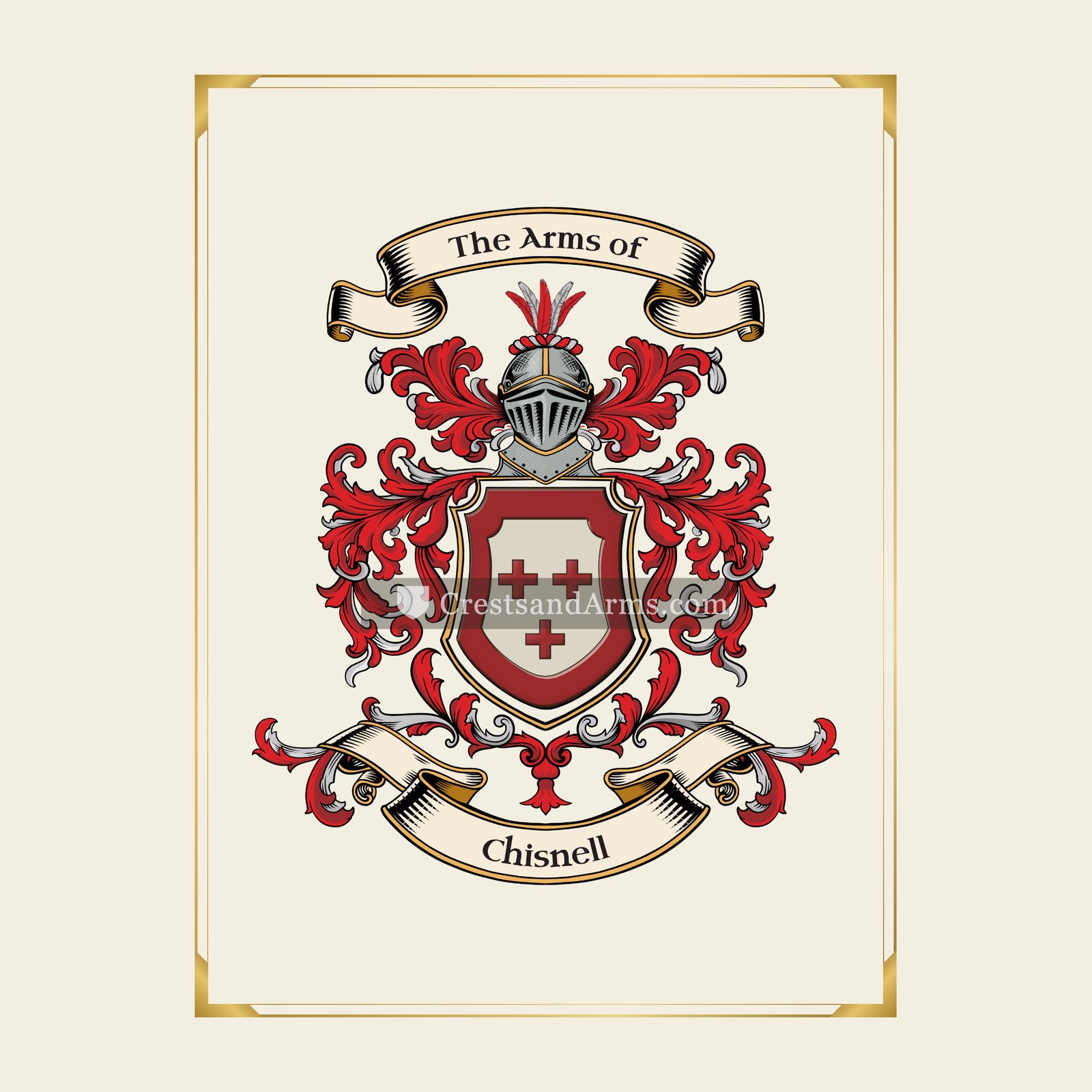 With gold border