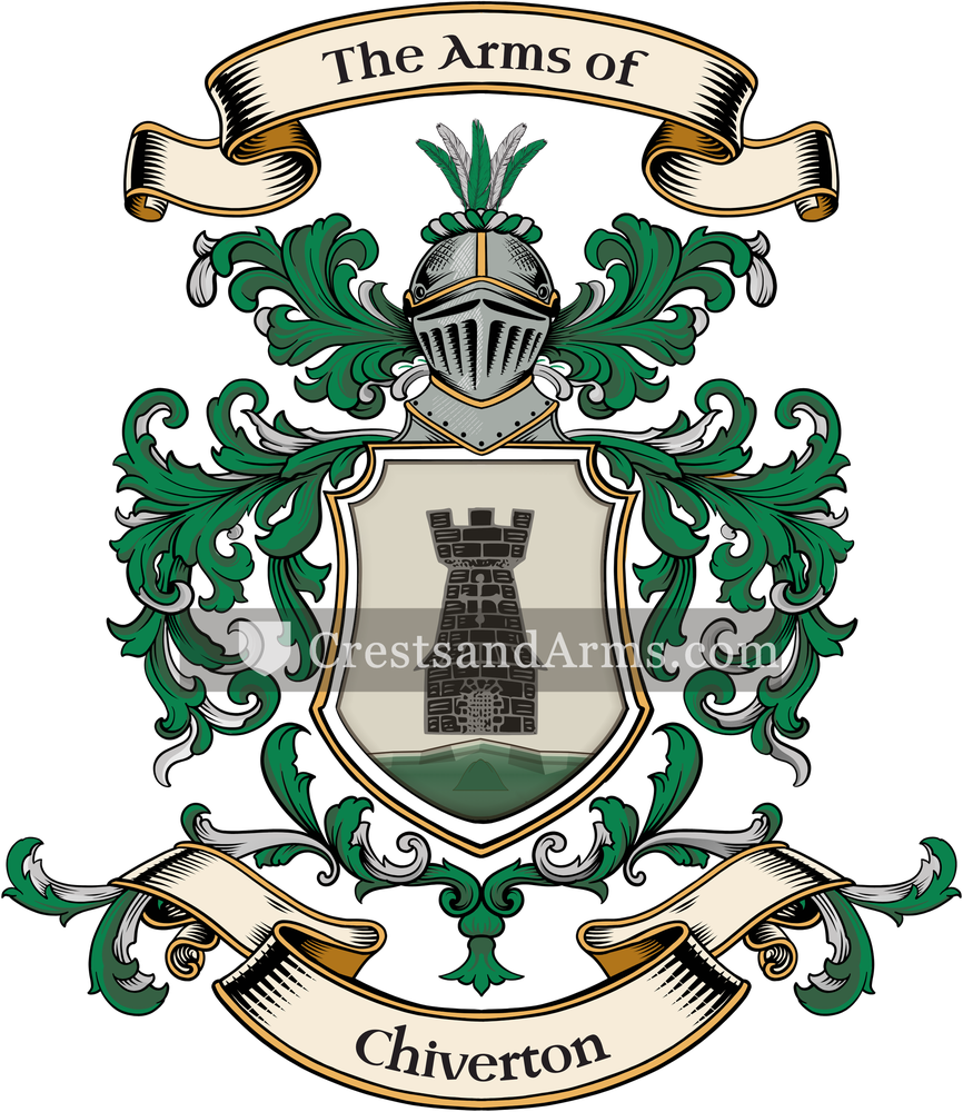 The Chiverton coat of arms, drawn from the recorded blazon