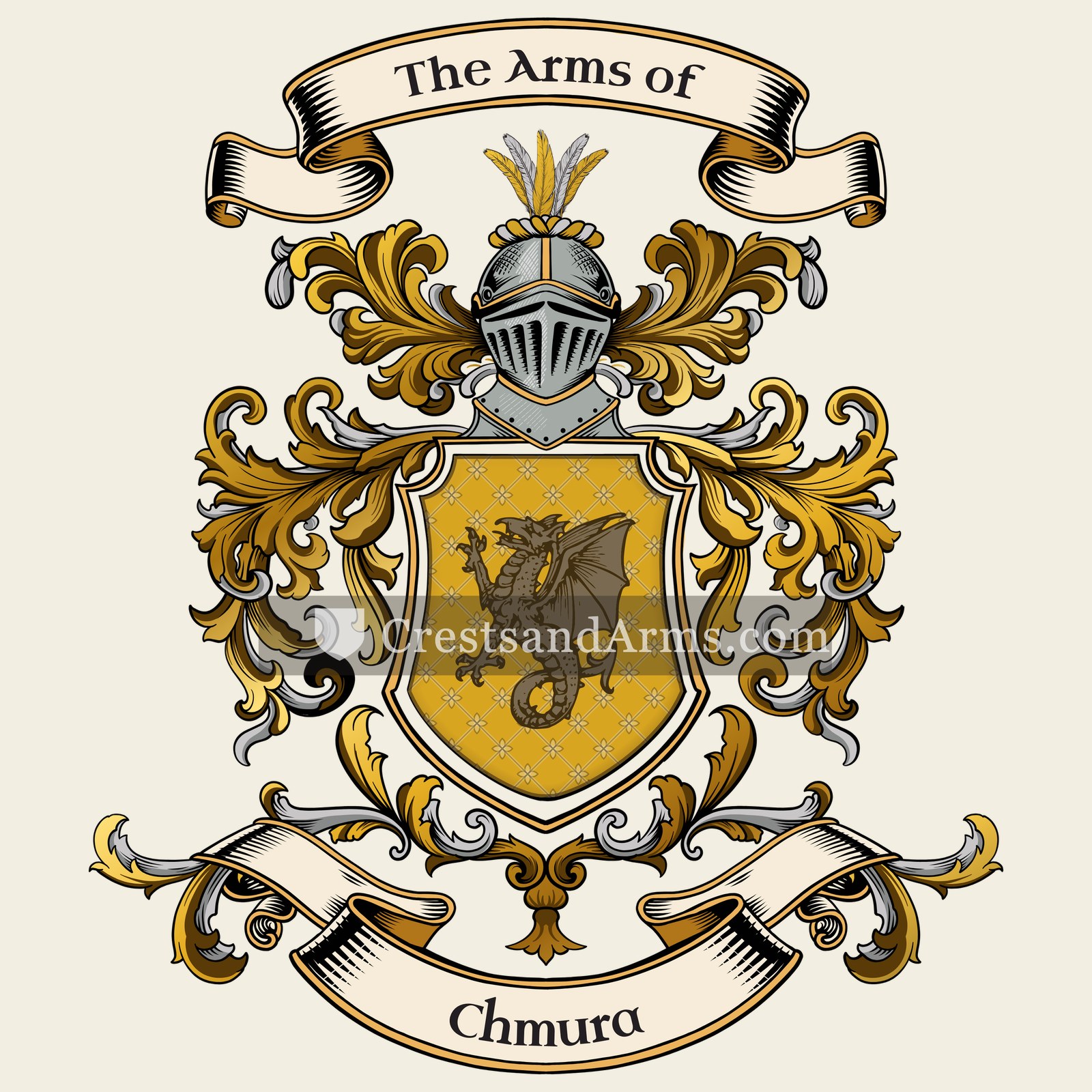 The Chmura coat of arms, drawn from the recorded blazon