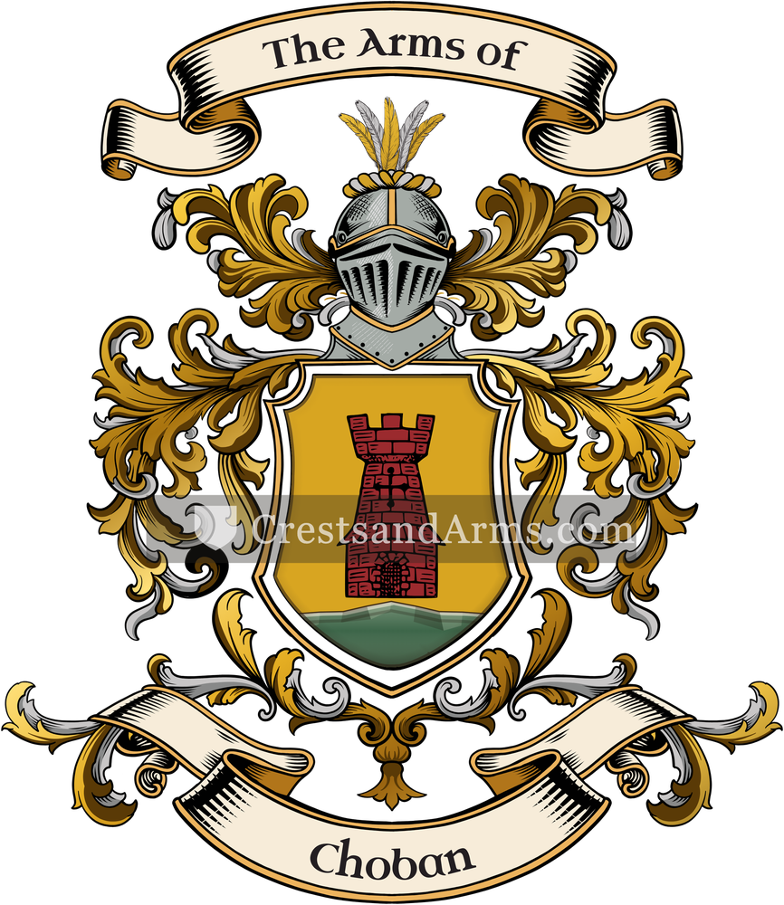 The Choban coat of arms, drawn from the recorded blazon