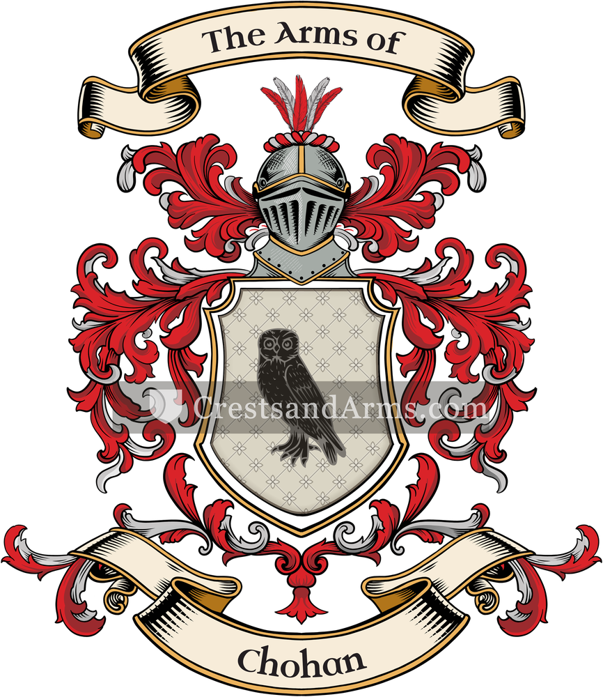 The Chohan coat of arms, drawn from the recorded blazon