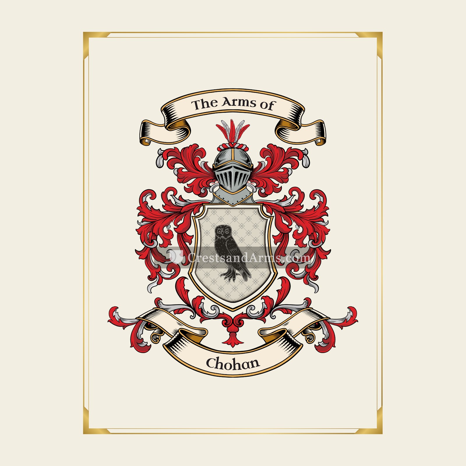 With gold border