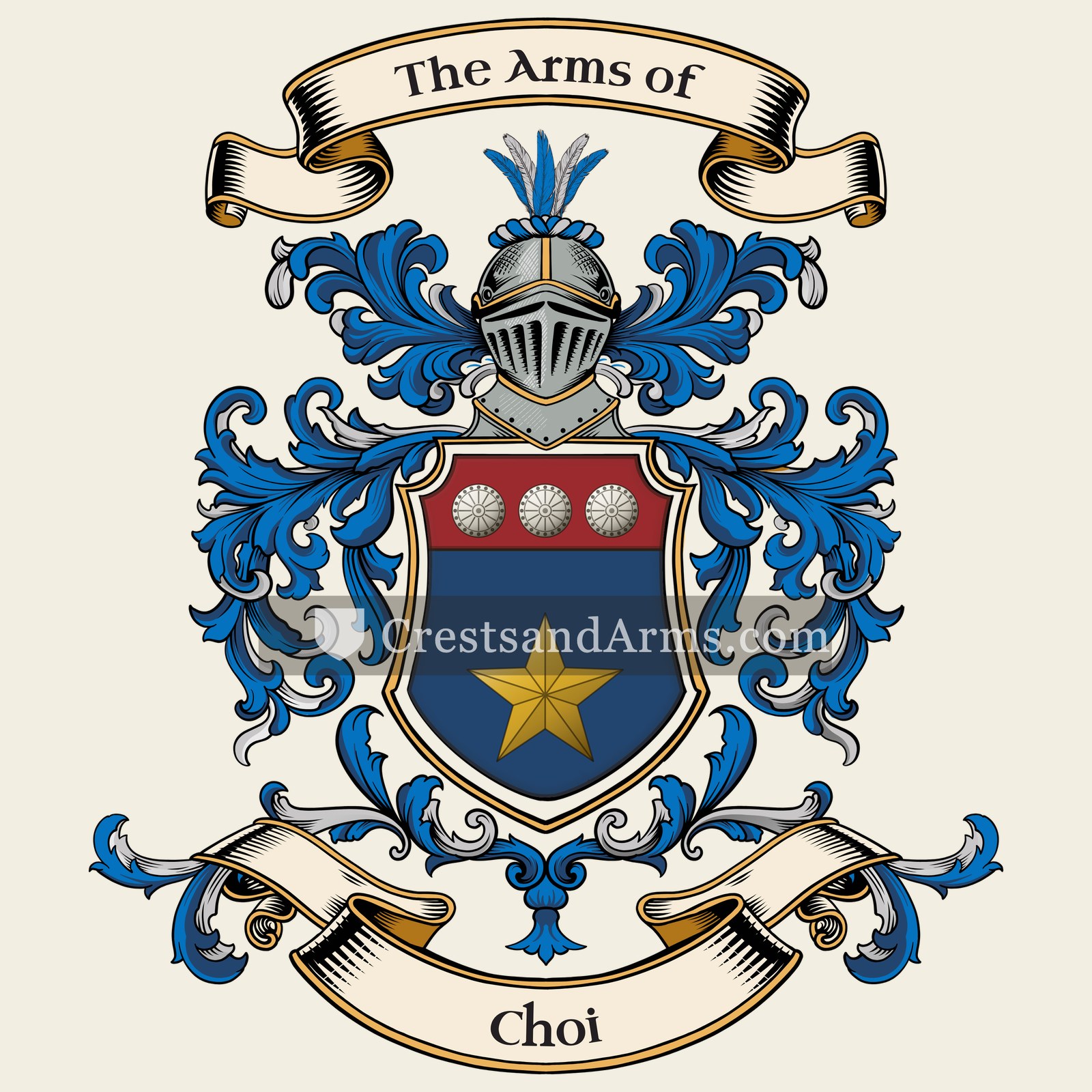 The Choi coat of arms, drawn from the recorded blazon