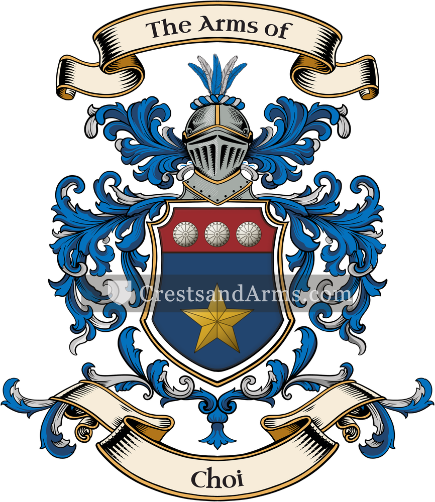 The Choi coat of arms, drawn from the recorded blazon
