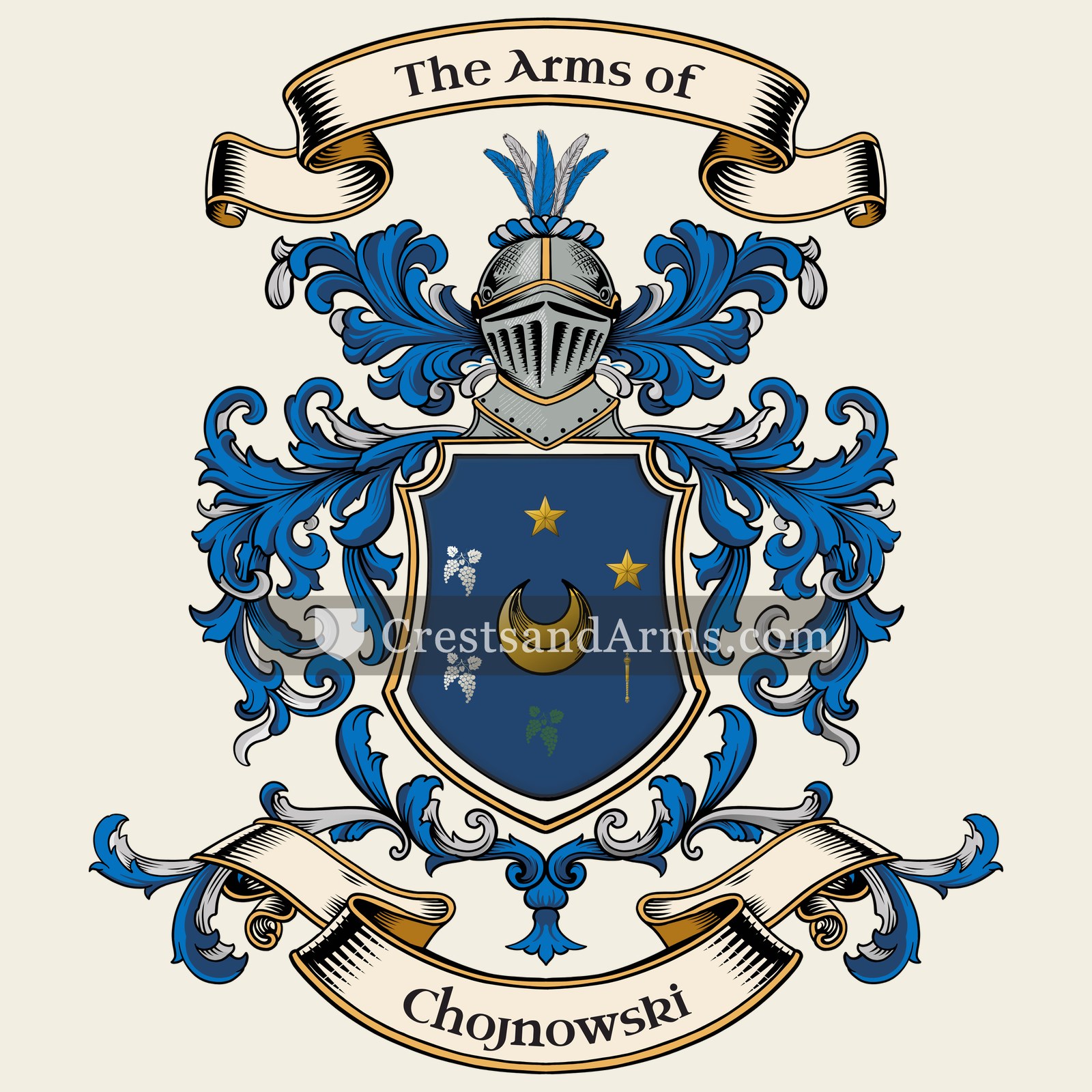 The Chojnowski coat of arms, drawn from the recorded blazon