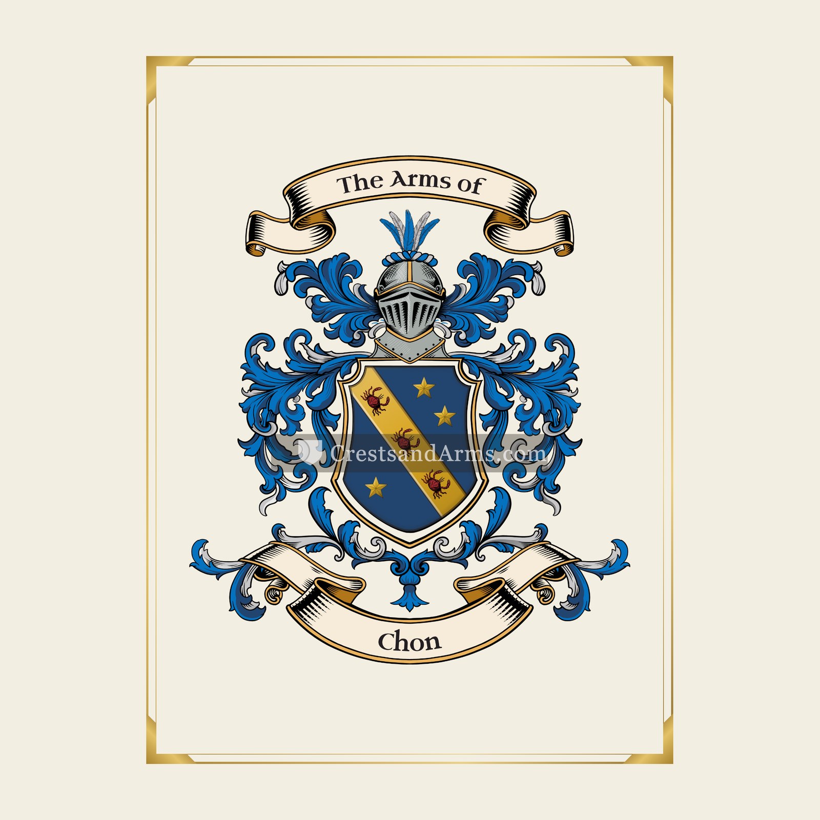 With gold border