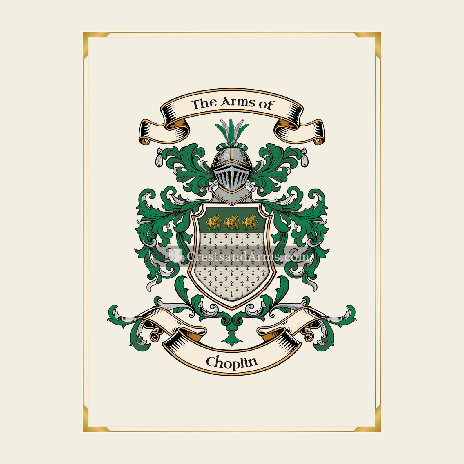 With gold border