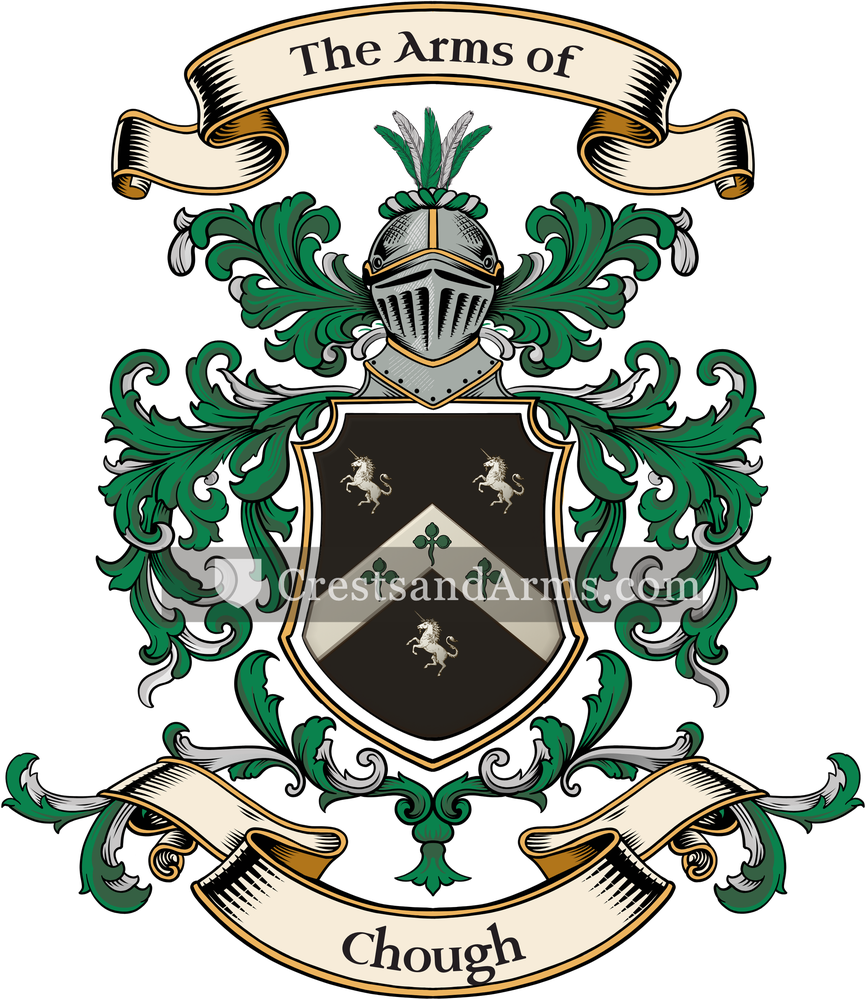The Chough coat of arms, drawn from the recorded blazon