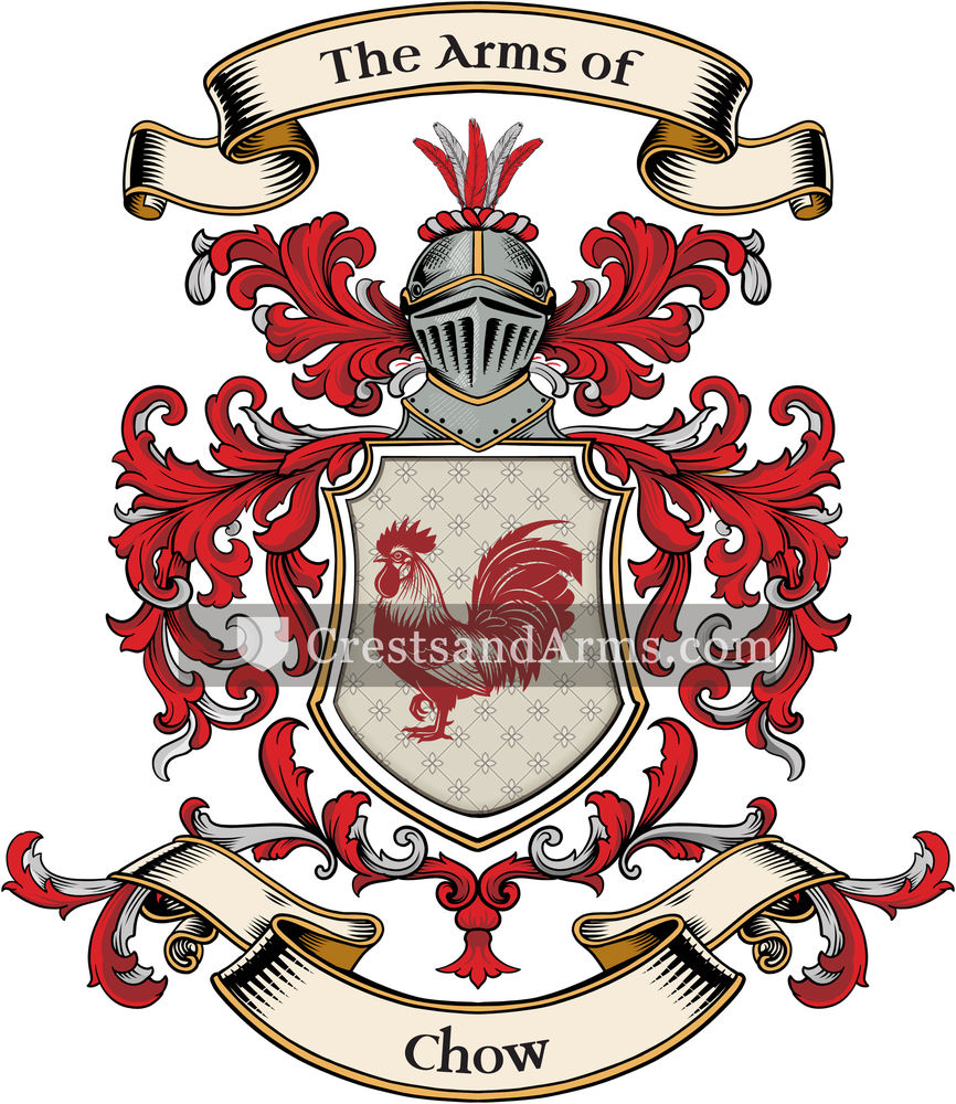 The Chow coat of arms, drawn from the recorded blazon