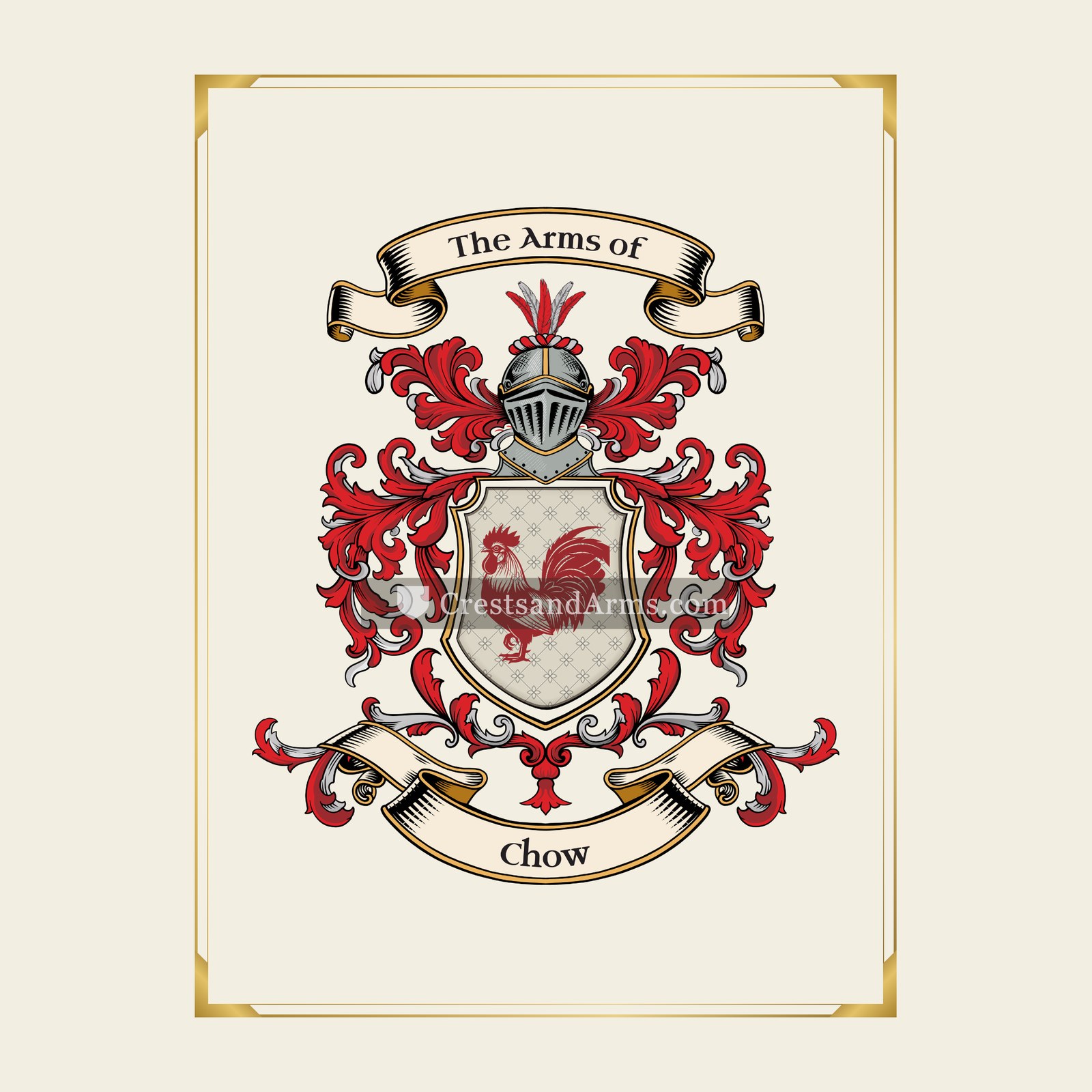 With gold border