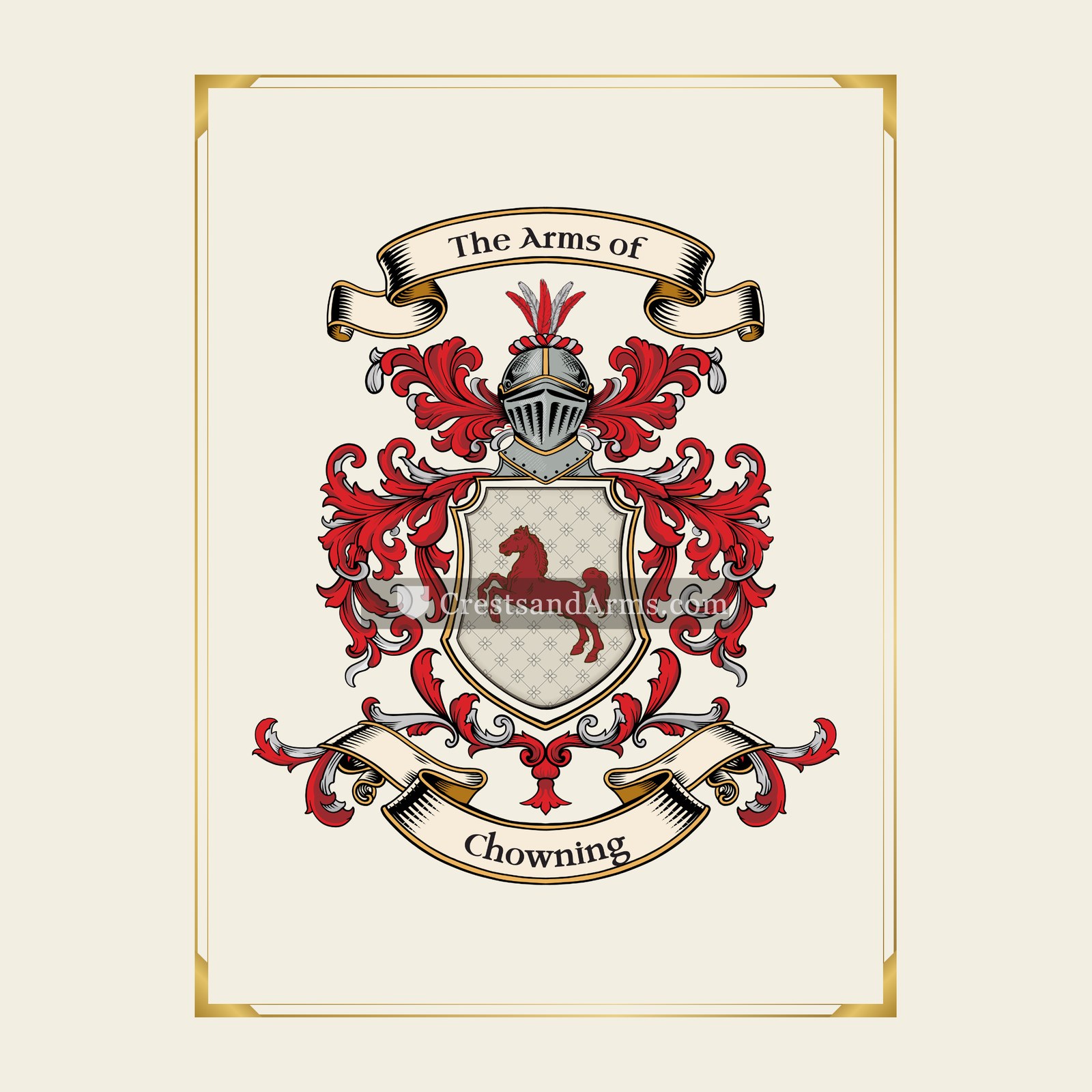 With gold border