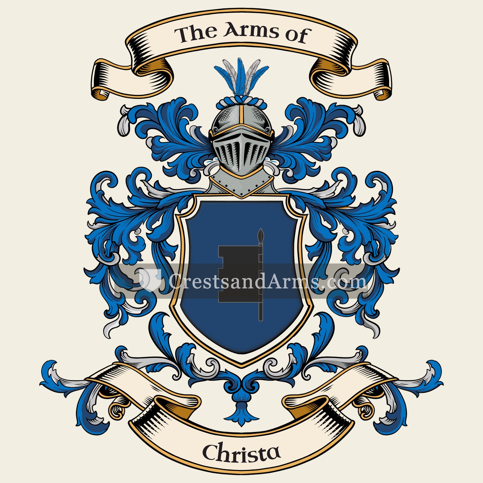 The Christa coat of arms, drawn from the recorded blazon