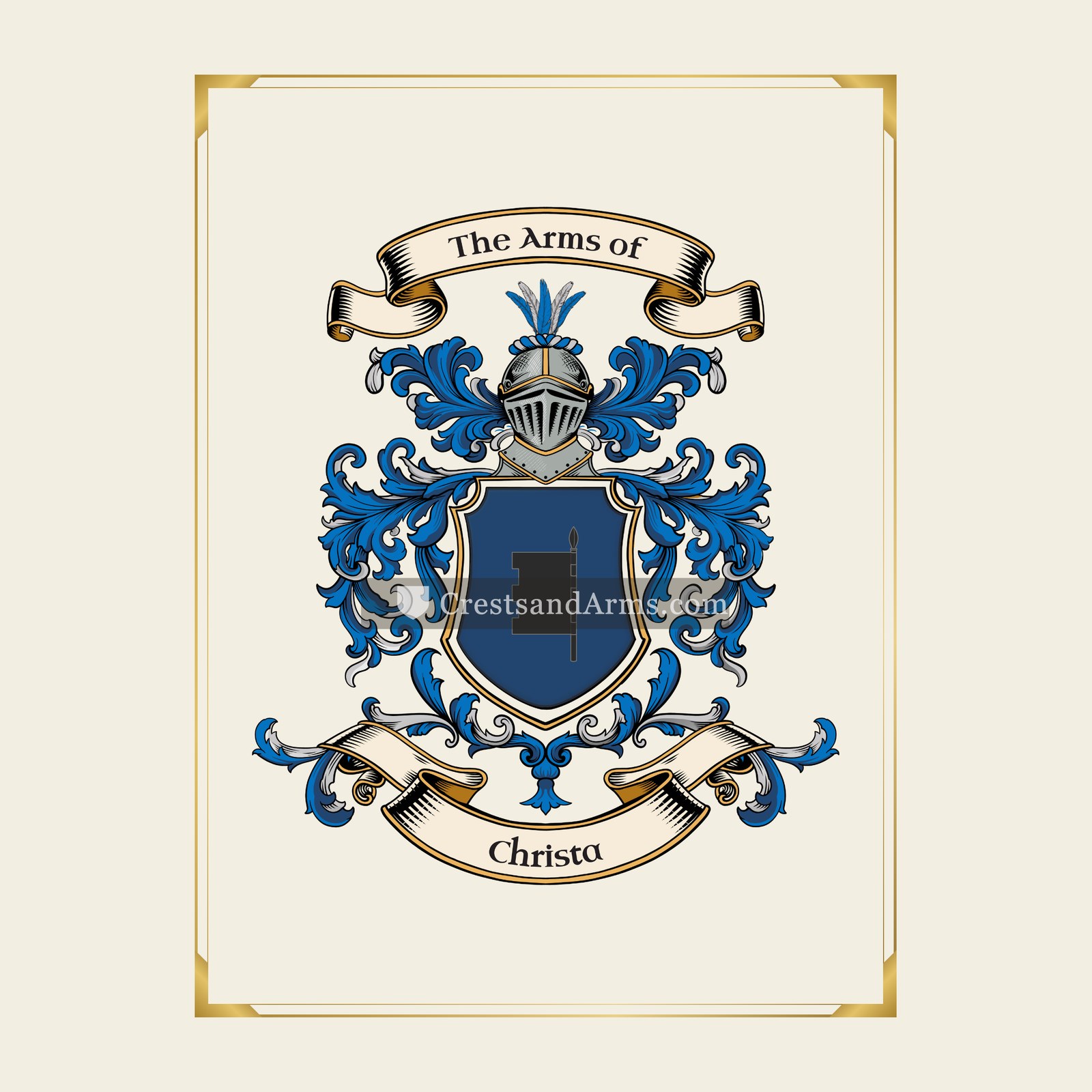 With gold border