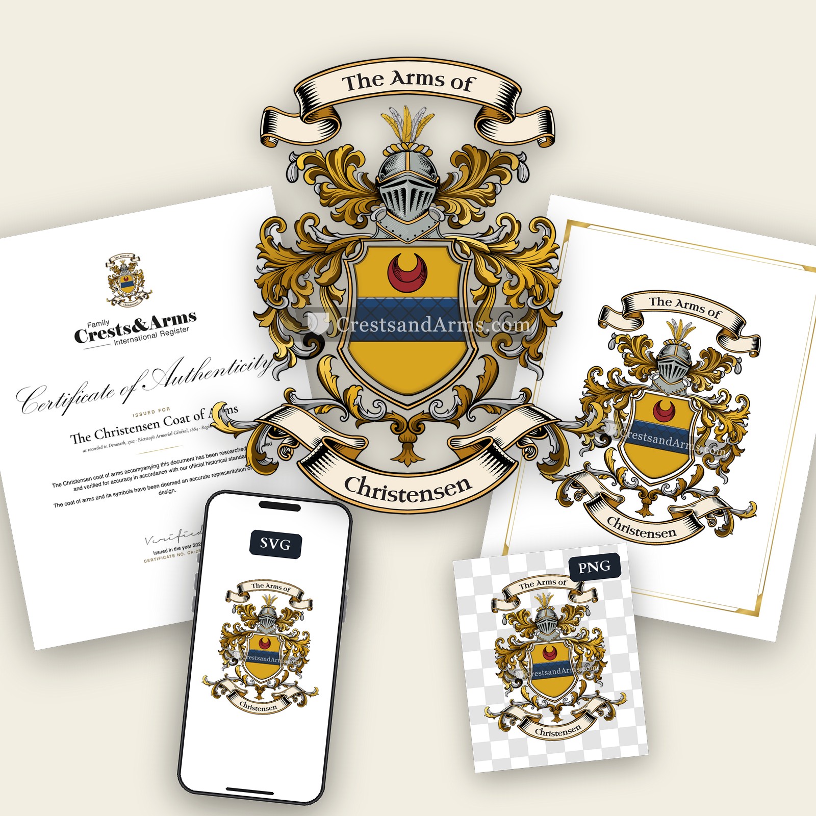 The Christensen arms on the coat of arms — digital pack