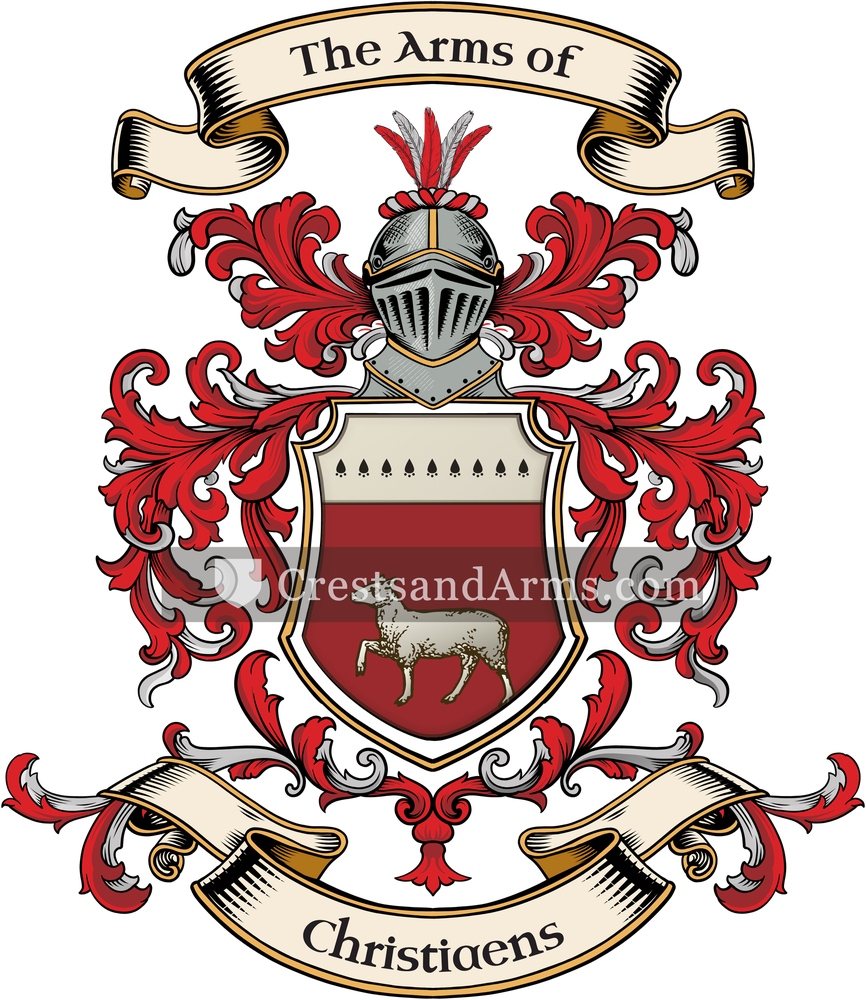 The Christiaens coat of arms, drawn from the recorded blazon