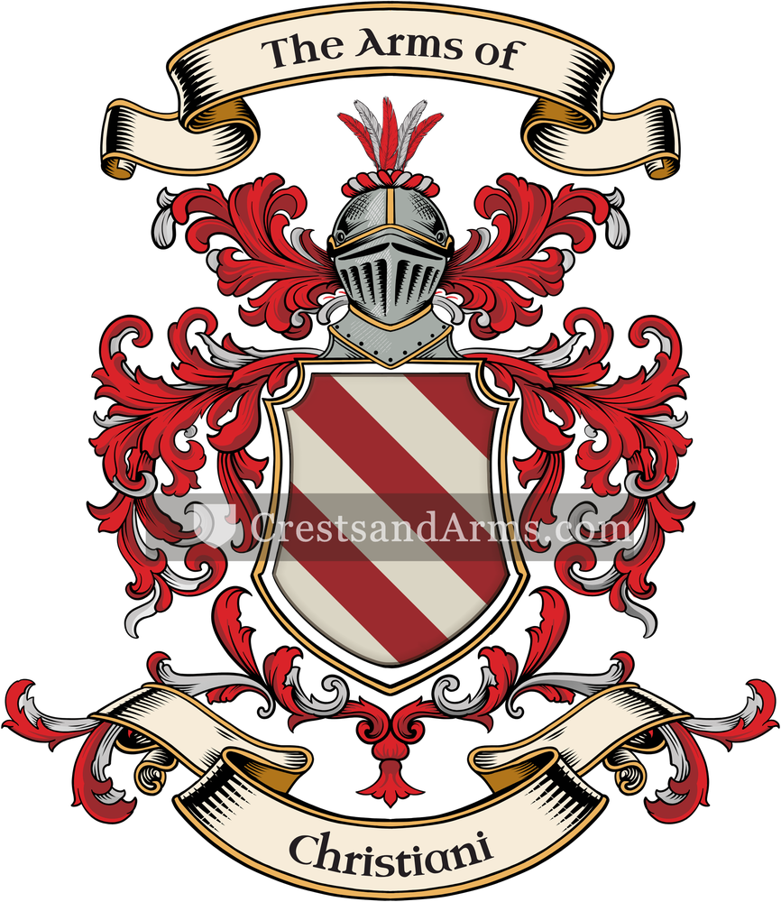 The Christiani coat of arms, drawn from the recorded blazon