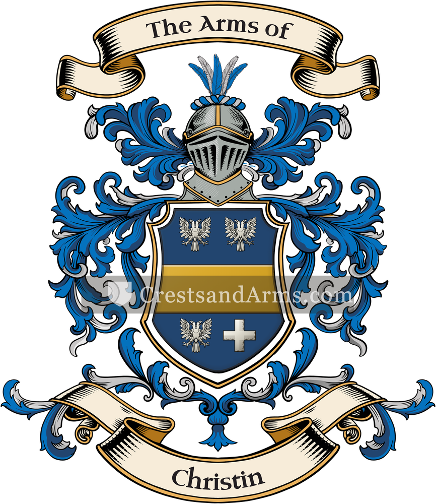 The Christin coat of arms, drawn from the recorded blazon