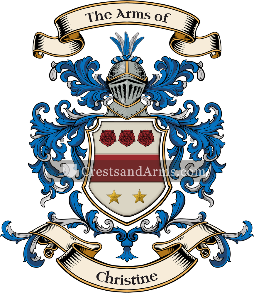 The Christine coat of arms, drawn from the recorded blazon