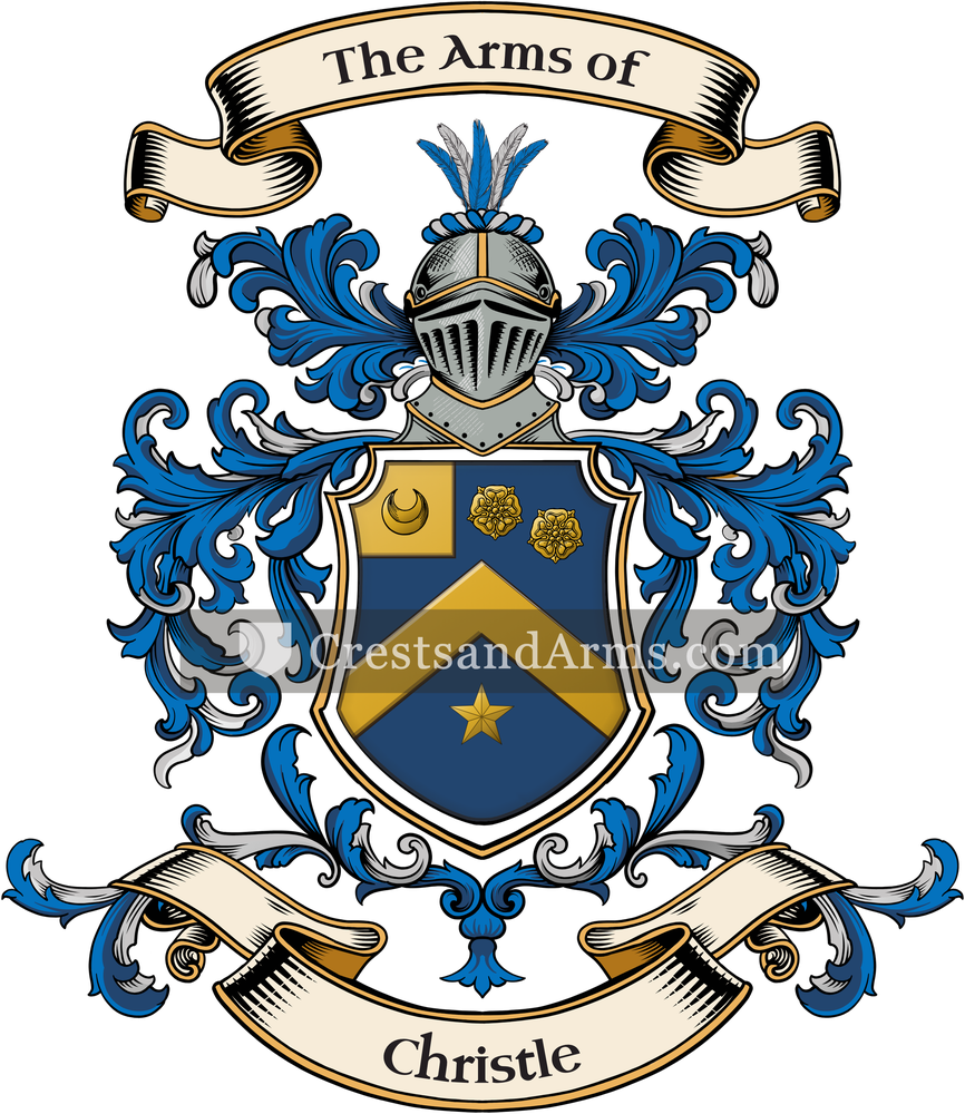 The Christle coat of arms, drawn from the recorded blazon