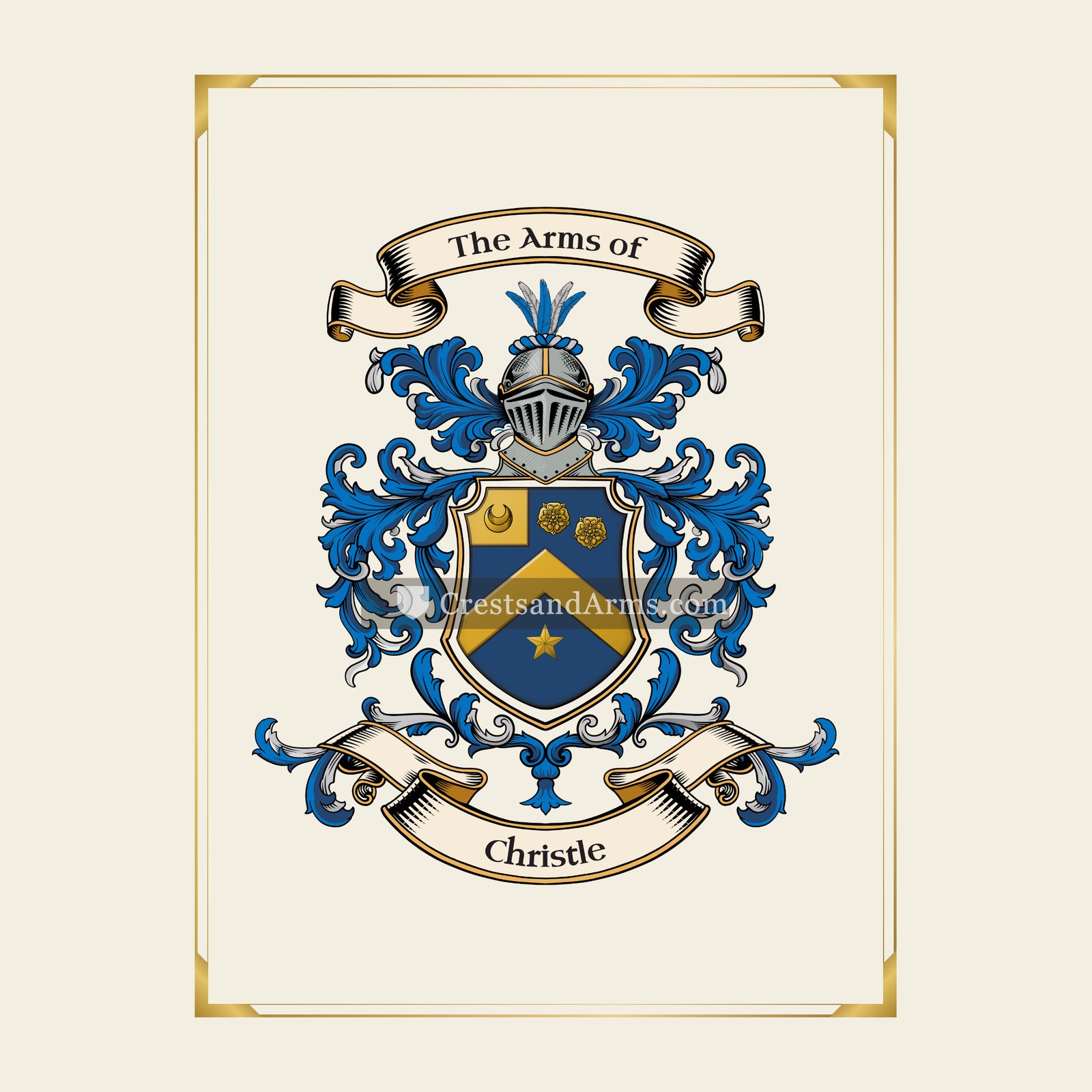 With gold border