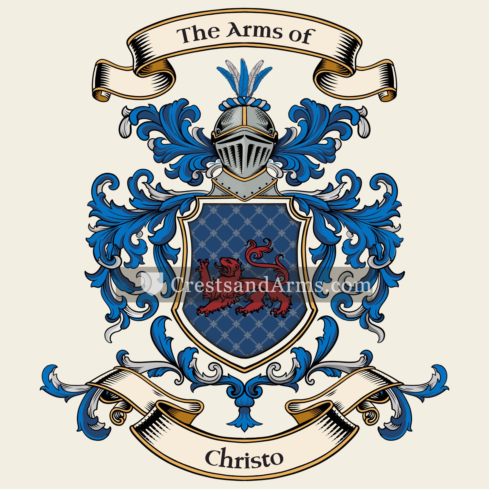 The Christo coat of arms, drawn from the recorded blazon