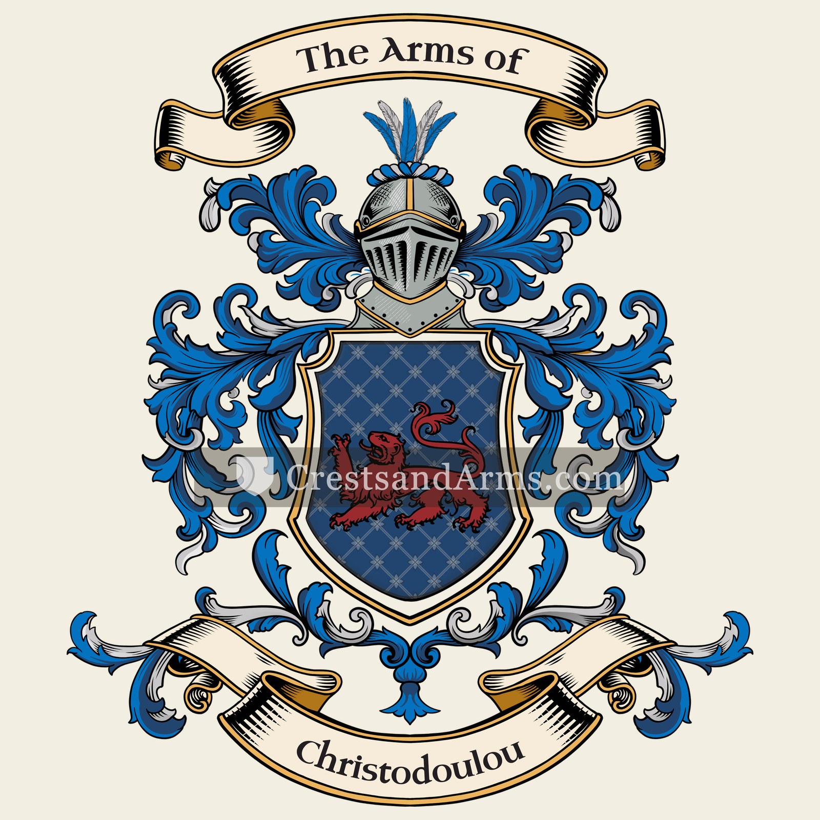 The Christodoulou coat of arms, drawn from the recorded blazon