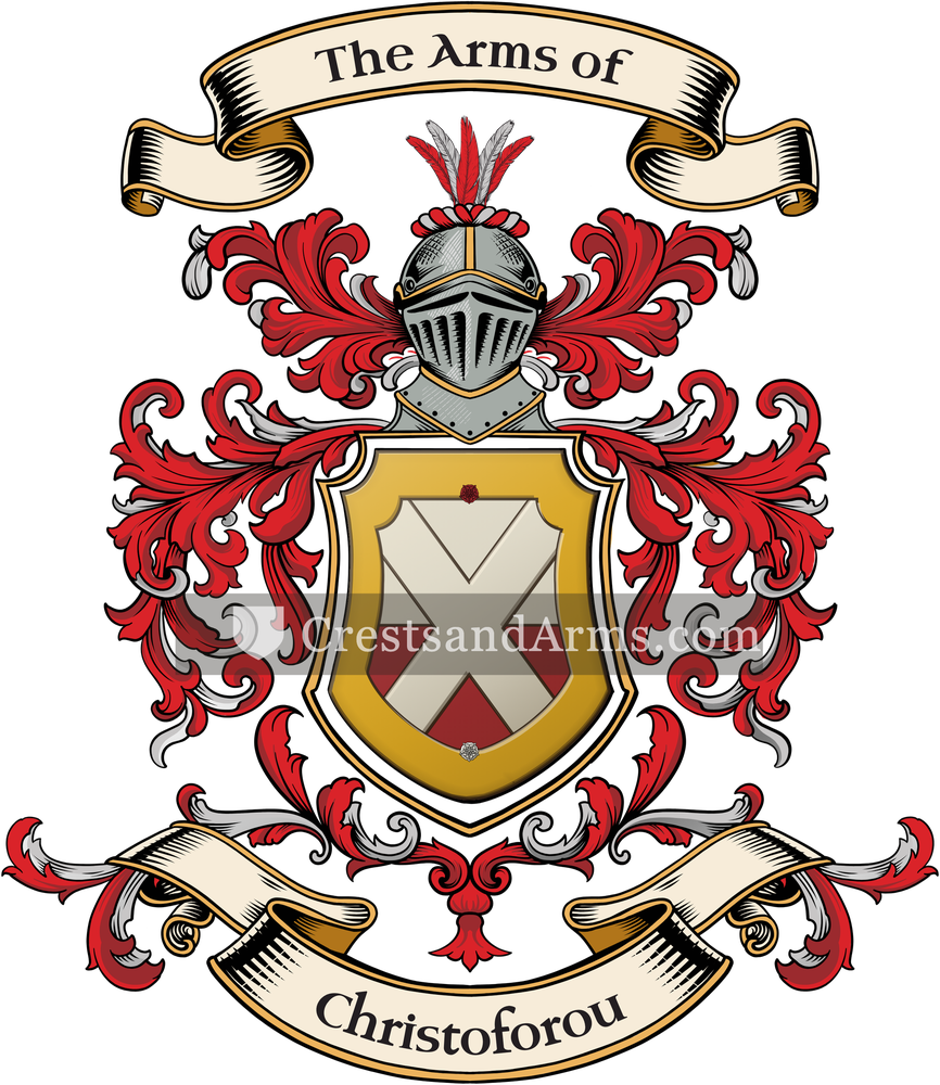 The Christoforou coat of arms, drawn from the recorded blazon