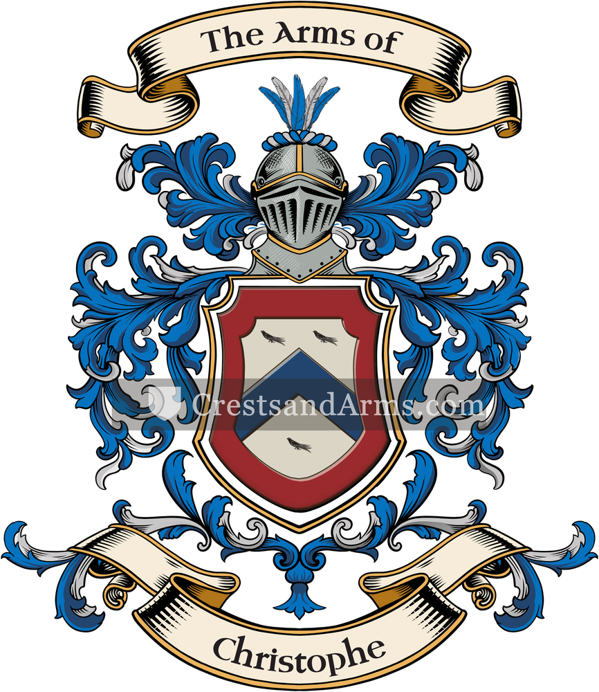 The Christophe coat of arms, drawn from the recorded blazon