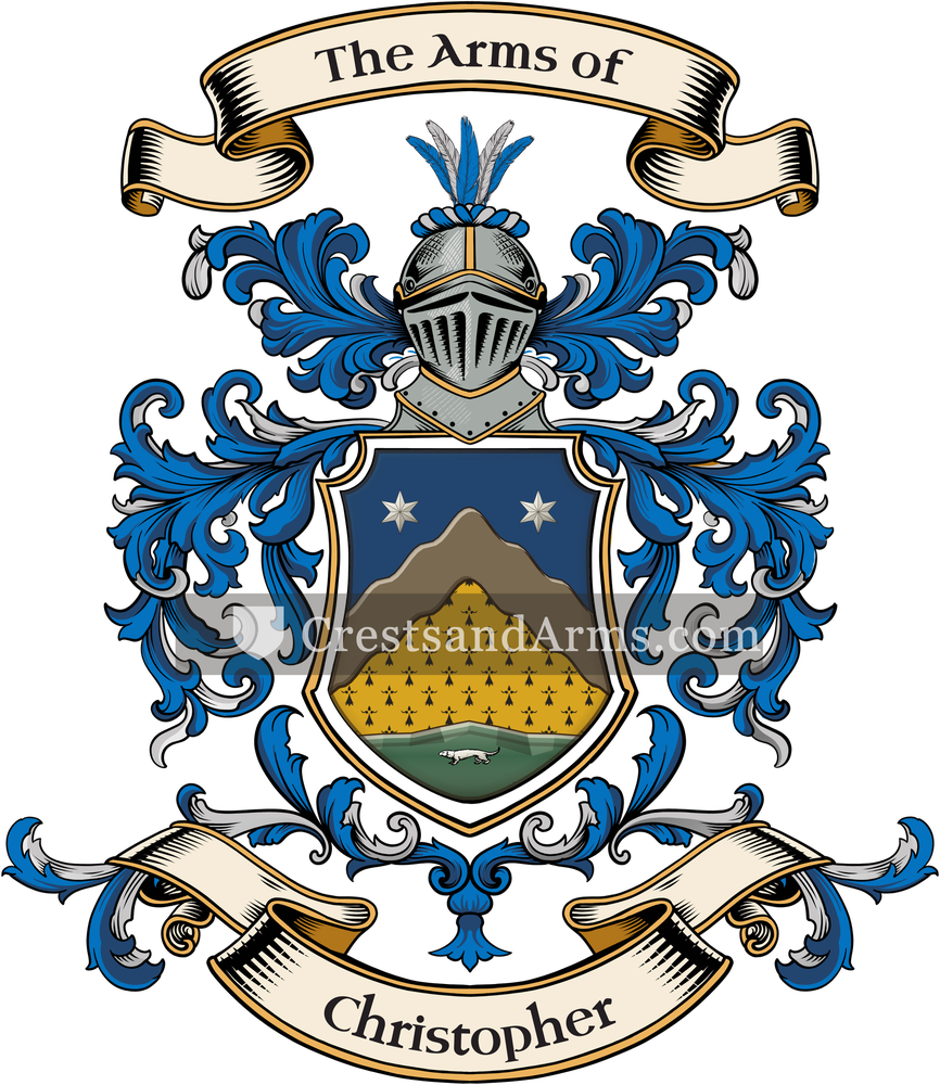 The Christopher coat of arms, drawn from the recorded blazon