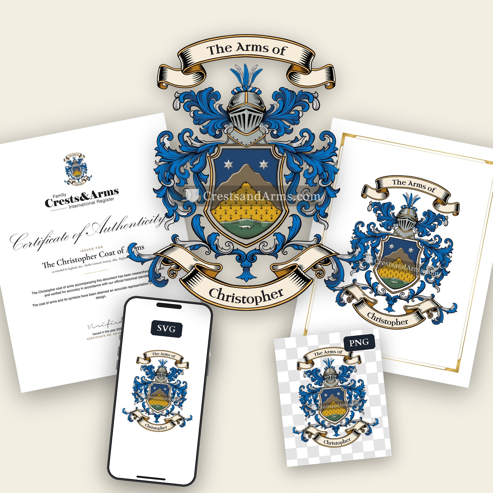 The Christopher arms on the coat of arms — digital pack