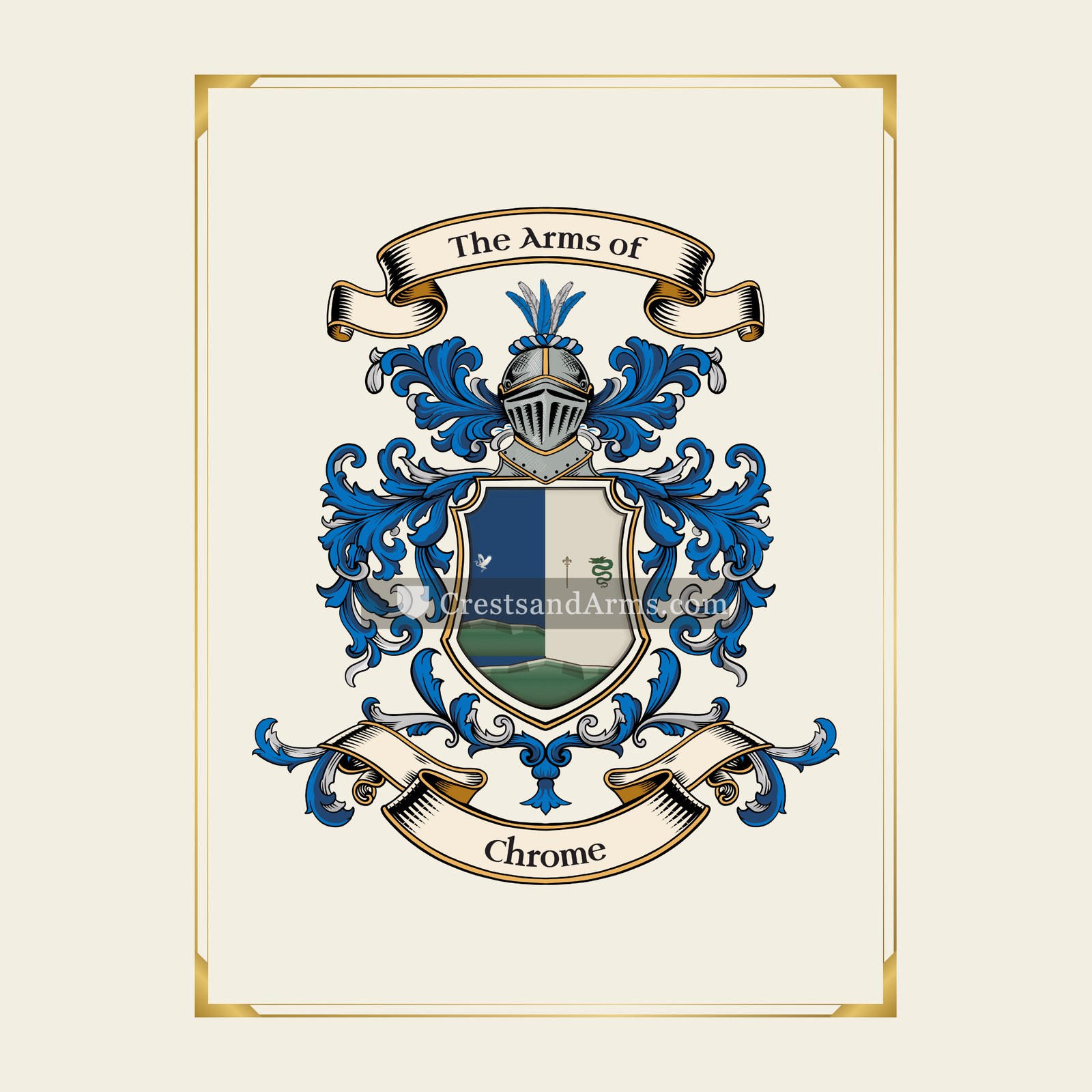 With gold border
