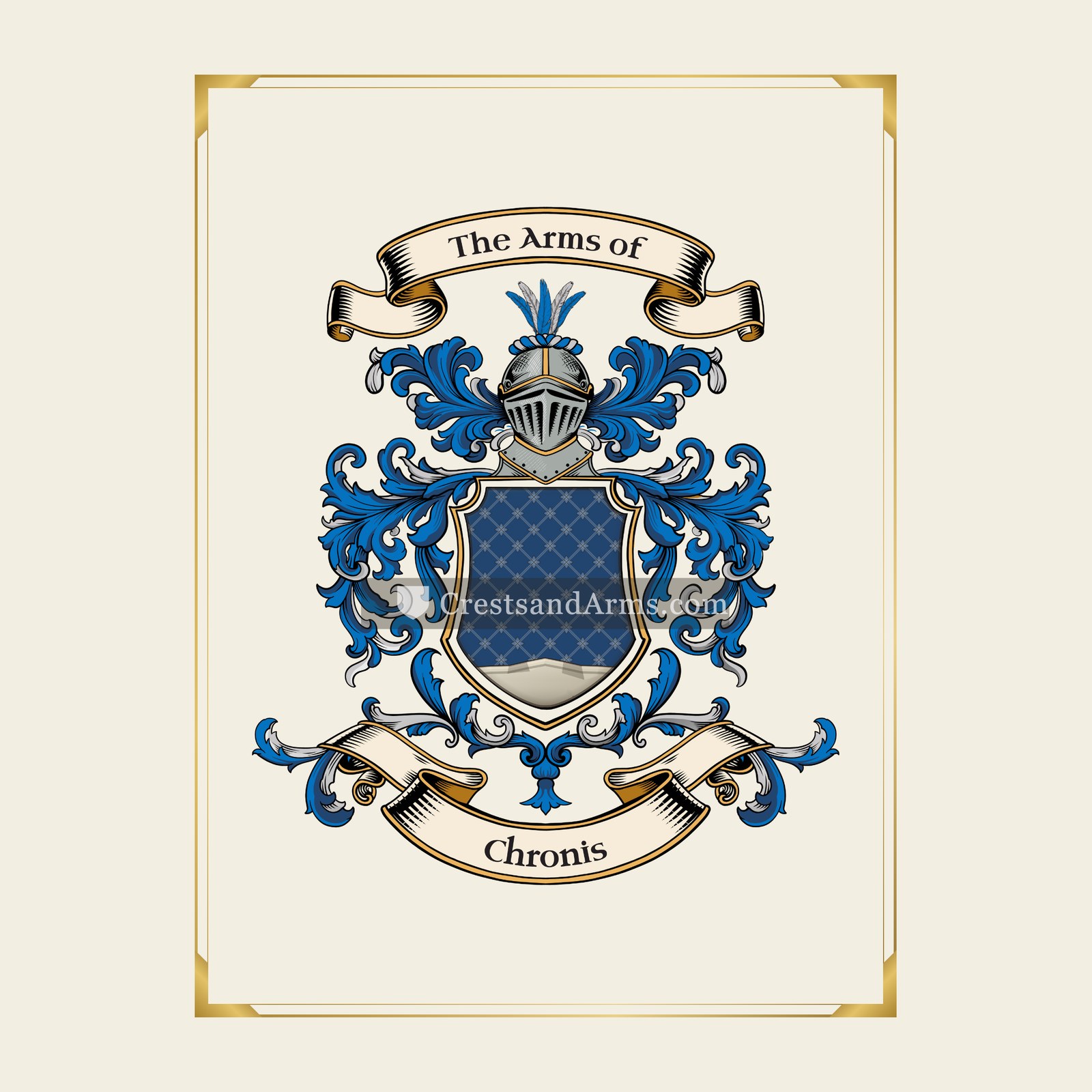 With gold border