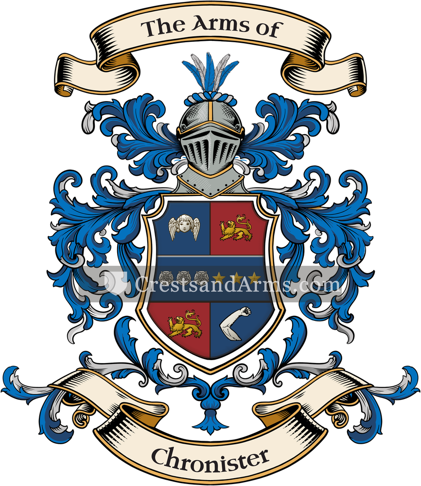 The Chronister coat of arms, drawn from the recorded blazon