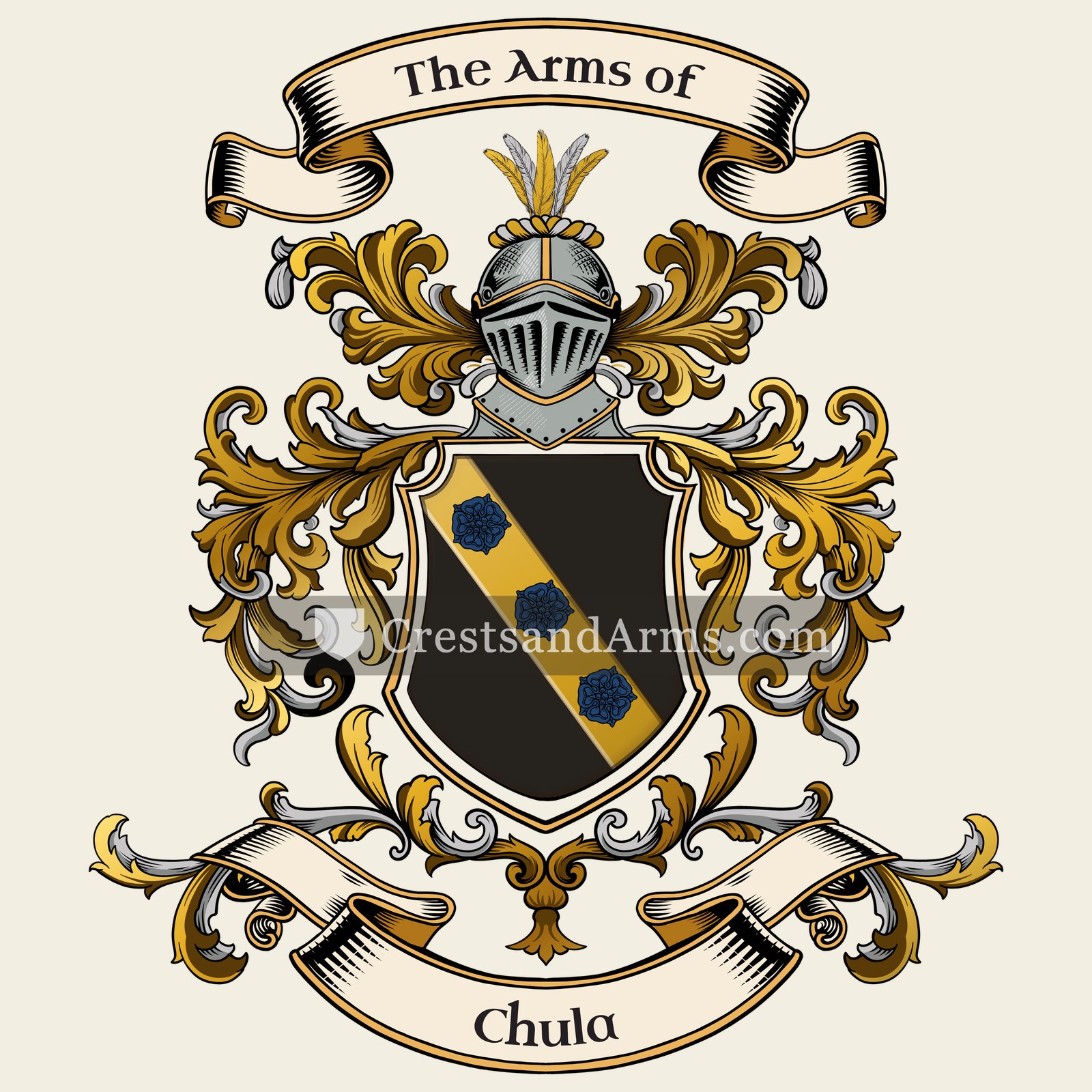 The Chula coat of arms, drawn from the recorded blazon