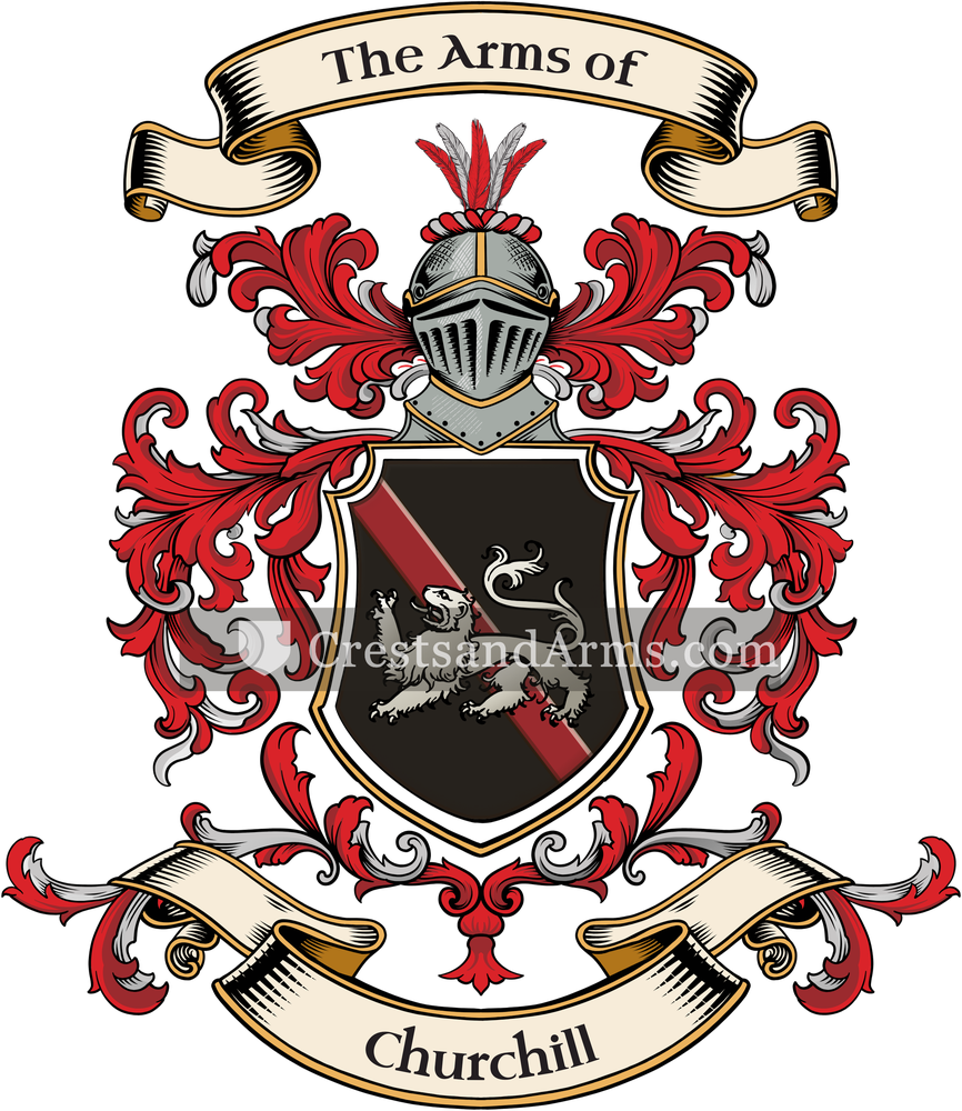 The Churchill coat of arms, drawn from the recorded blazon