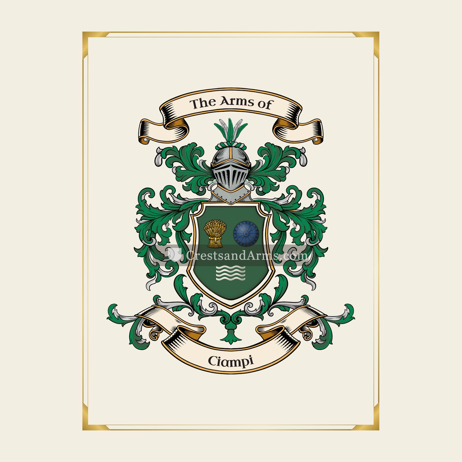 With gold border