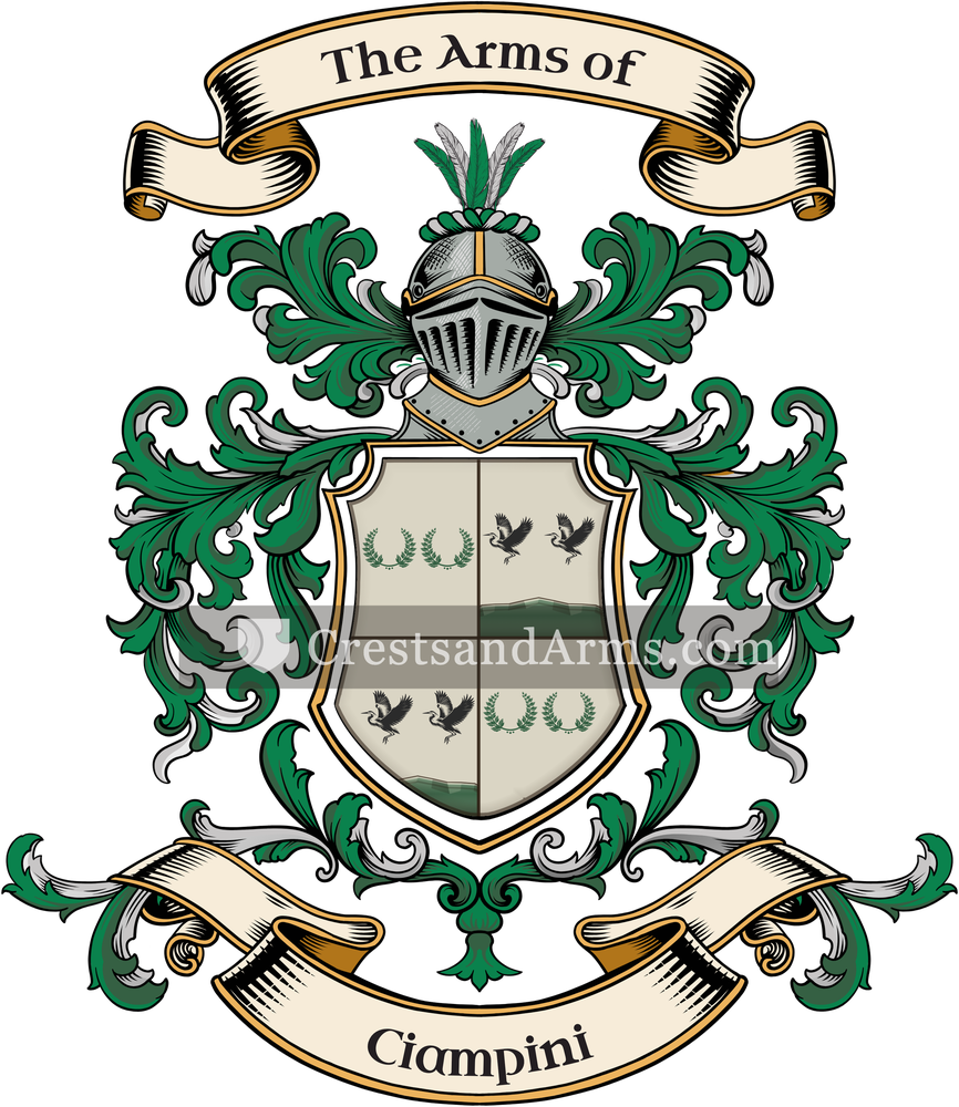 The Ciampini coat of arms, drawn from the recorded blazon