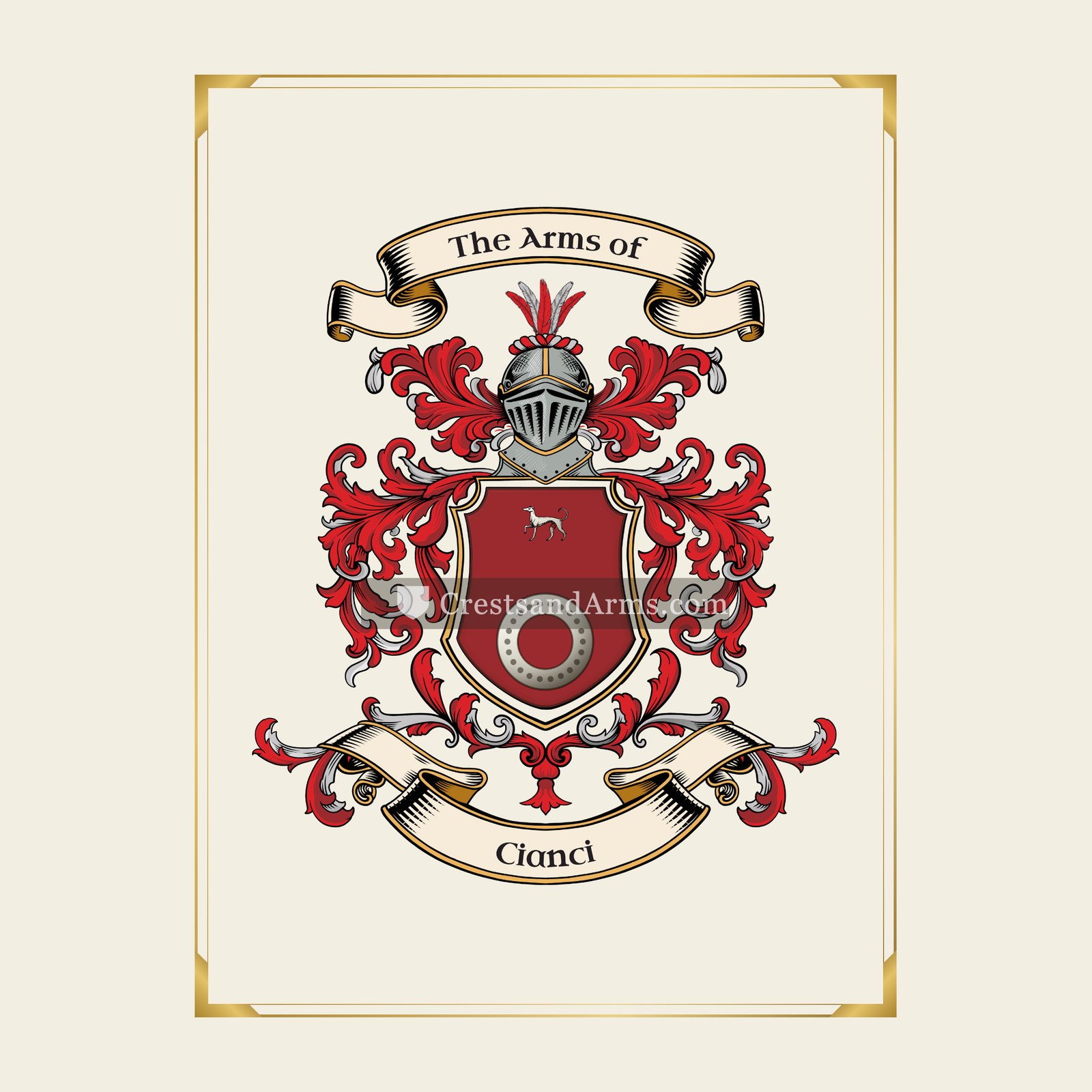 With gold border