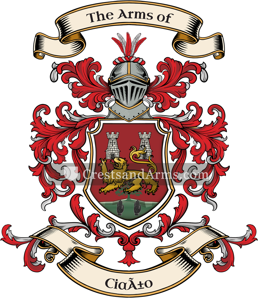 The Ciaño coat of arms, drawn from the recorded blazon