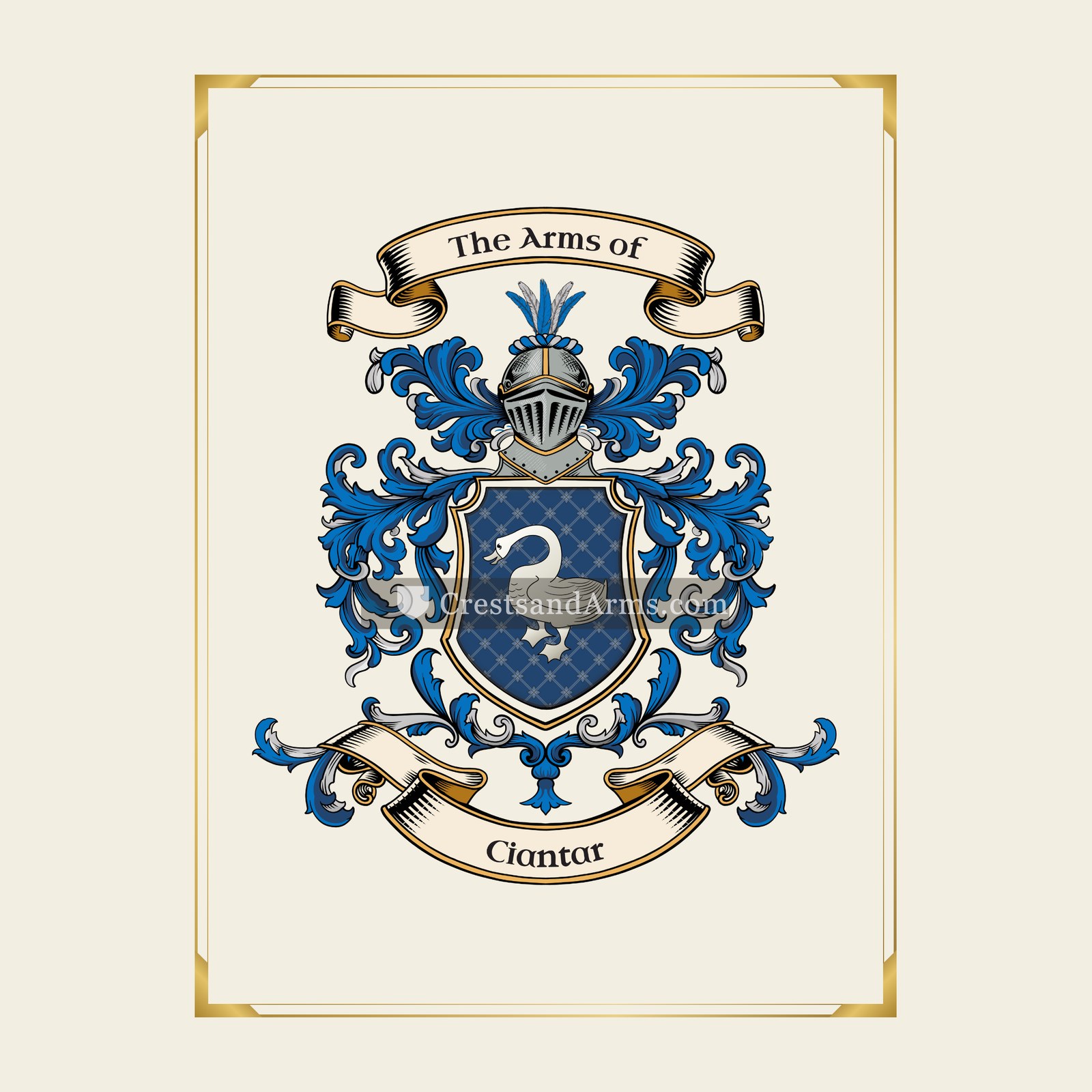 With gold border