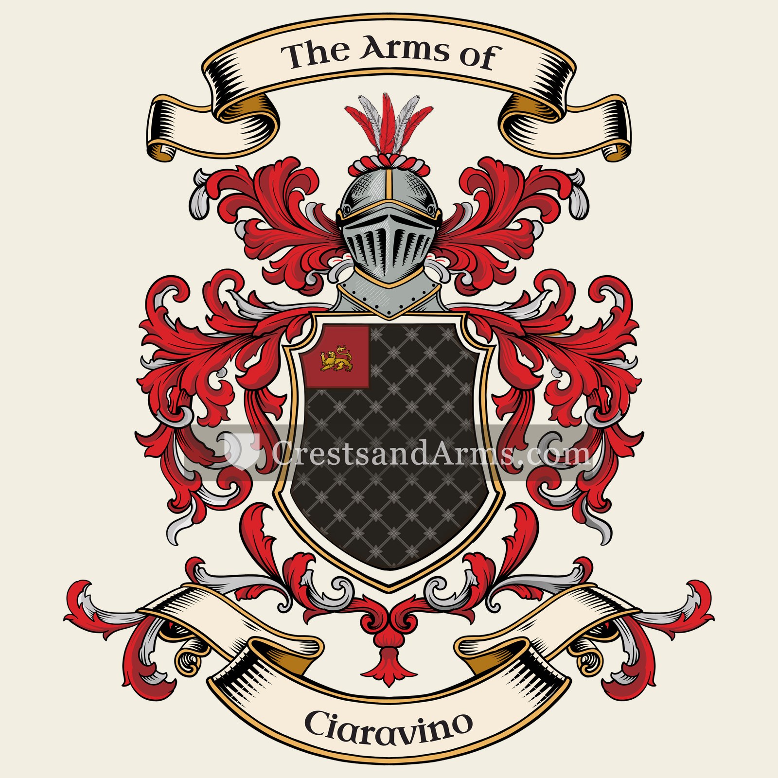 The Ciaravino coat of arms, drawn from the recorded blazon