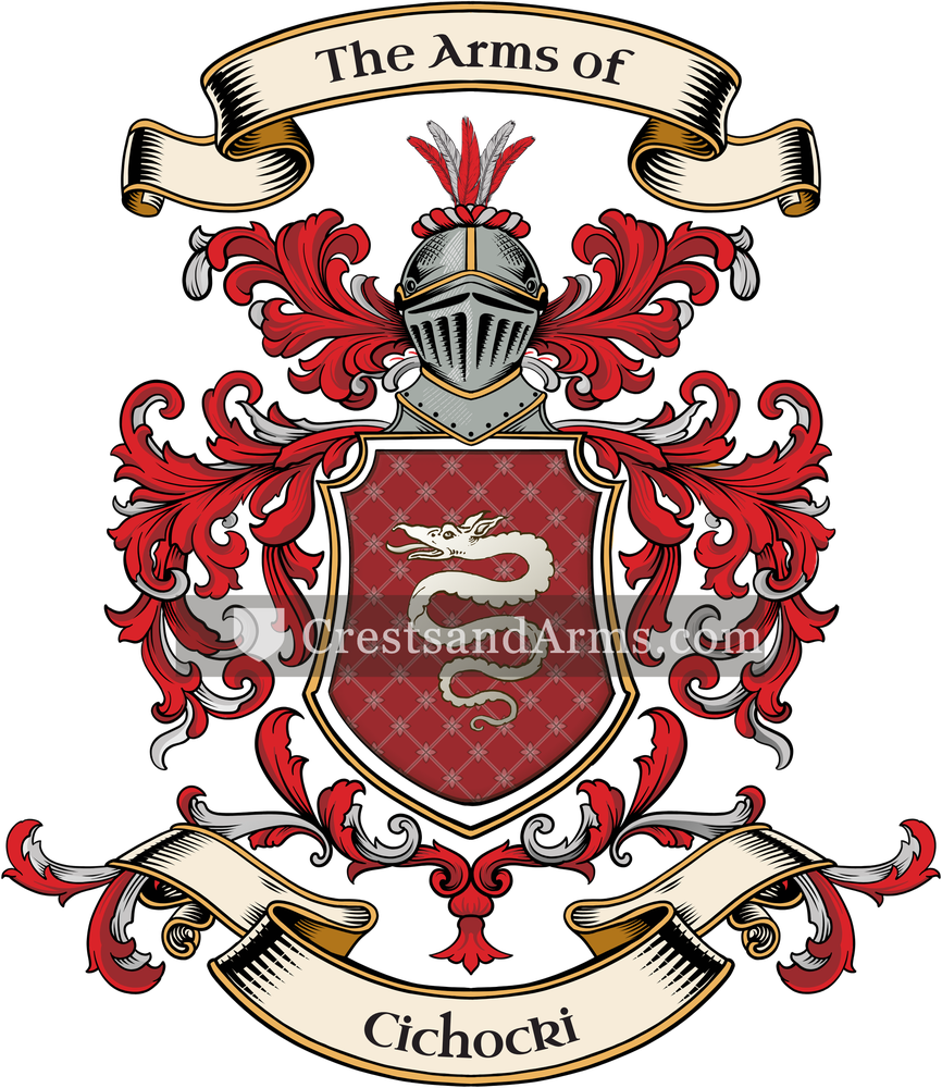 The Cichocki coat of arms, drawn from the recorded blazon