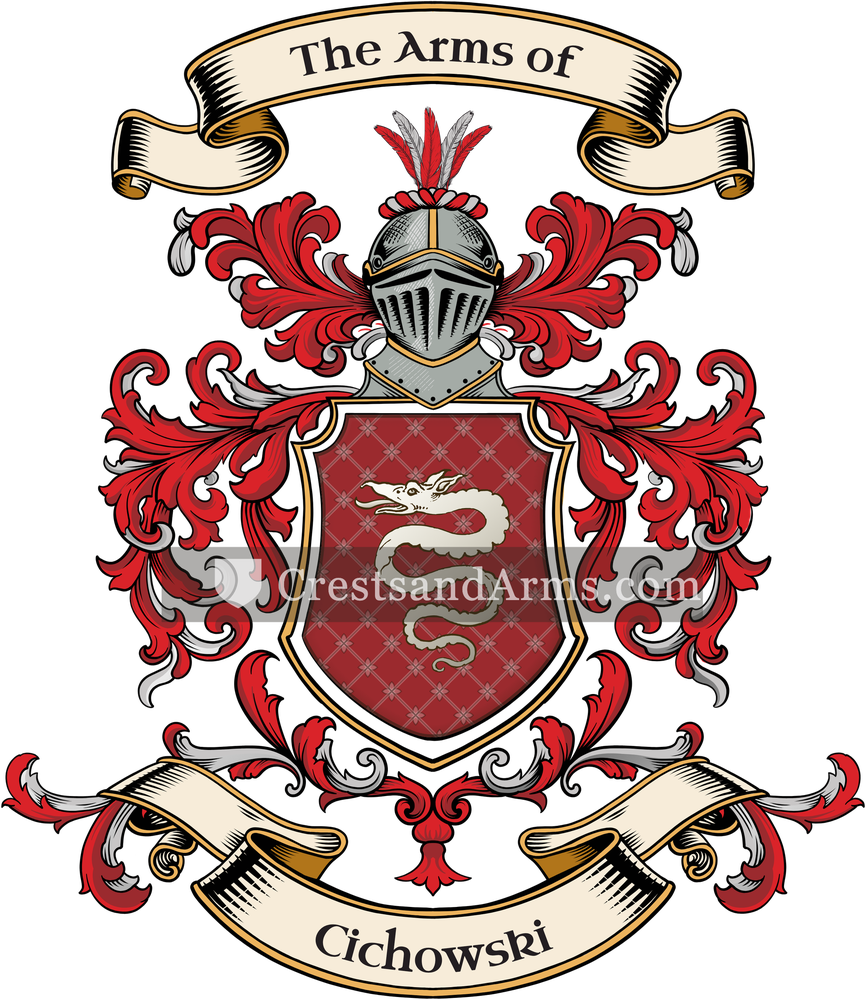 The Cichowski coat of arms, drawn from the recorded blazon