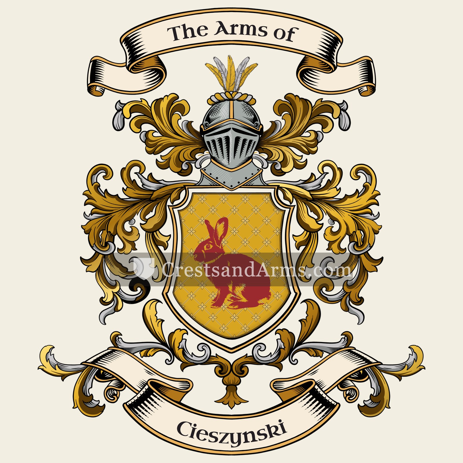 The Cieszynski coat of arms, drawn from the recorded blazon