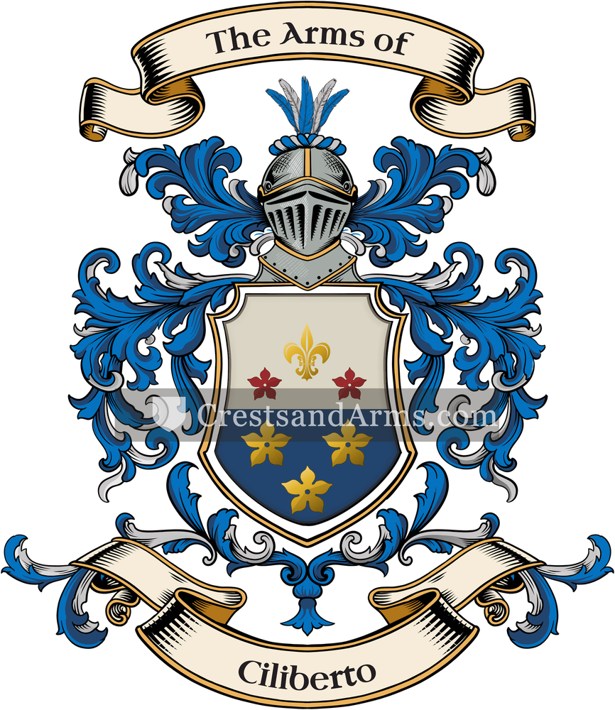 The Ciliberto coat of arms, drawn from the recorded blazon