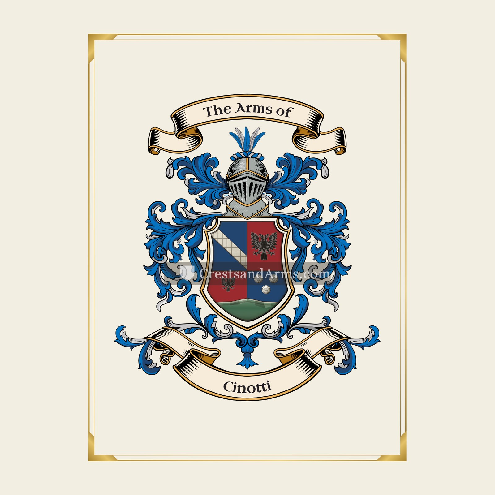 With gold border