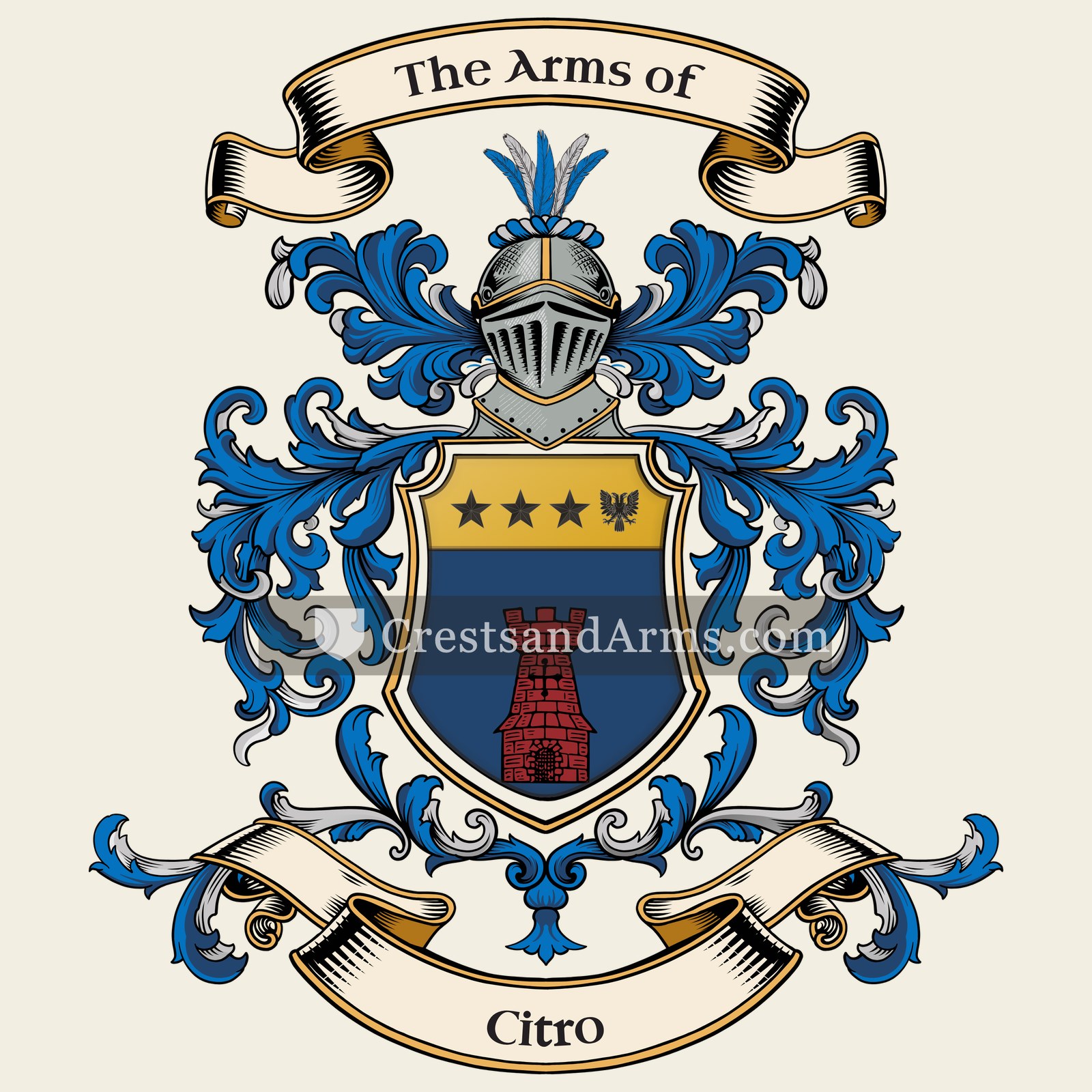 The Citro coat of arms, drawn from the recorded blazon